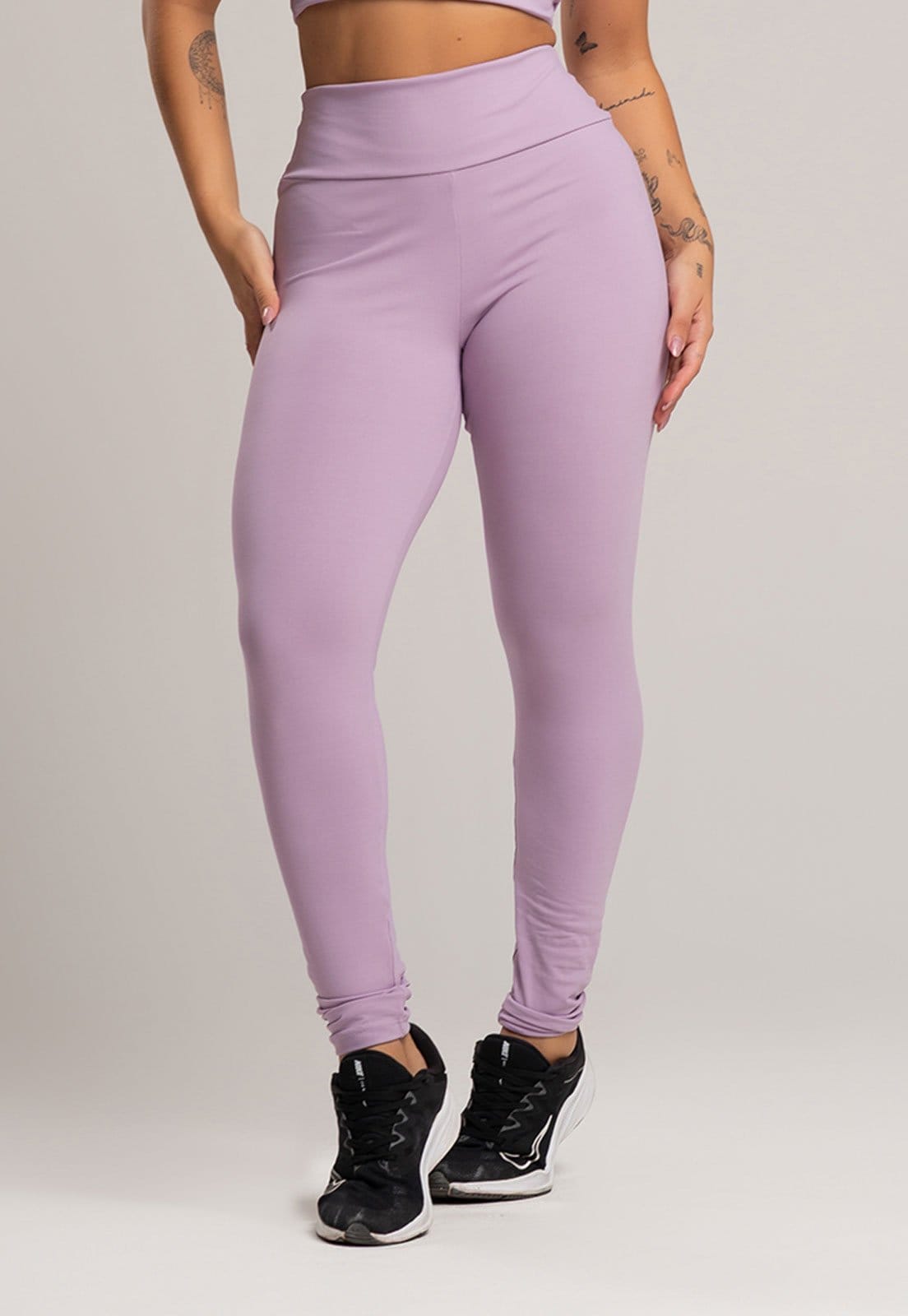Calça MVB Modas Legging Cintura Alta Poliamida Lavanda