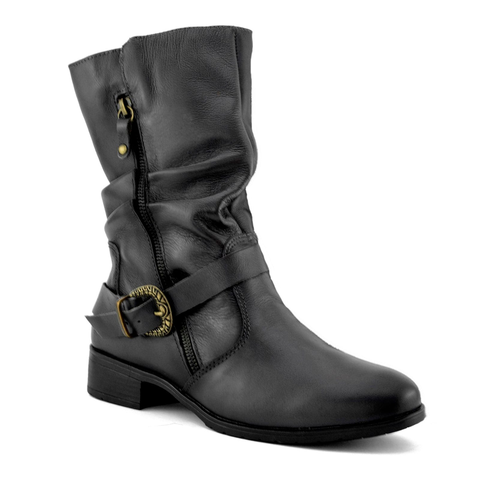 Bota Feminina Mustang Brilhante Couro Legitimo FG Ultra Resistente Leve