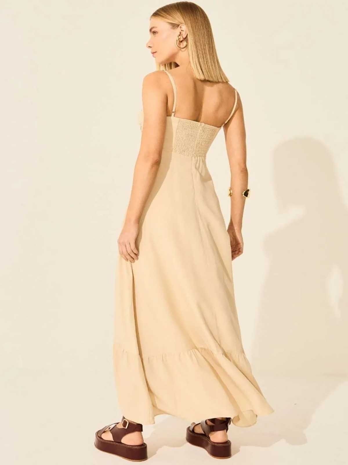 Vista 2 Vestido Iris Leblog Classic Leblog bege