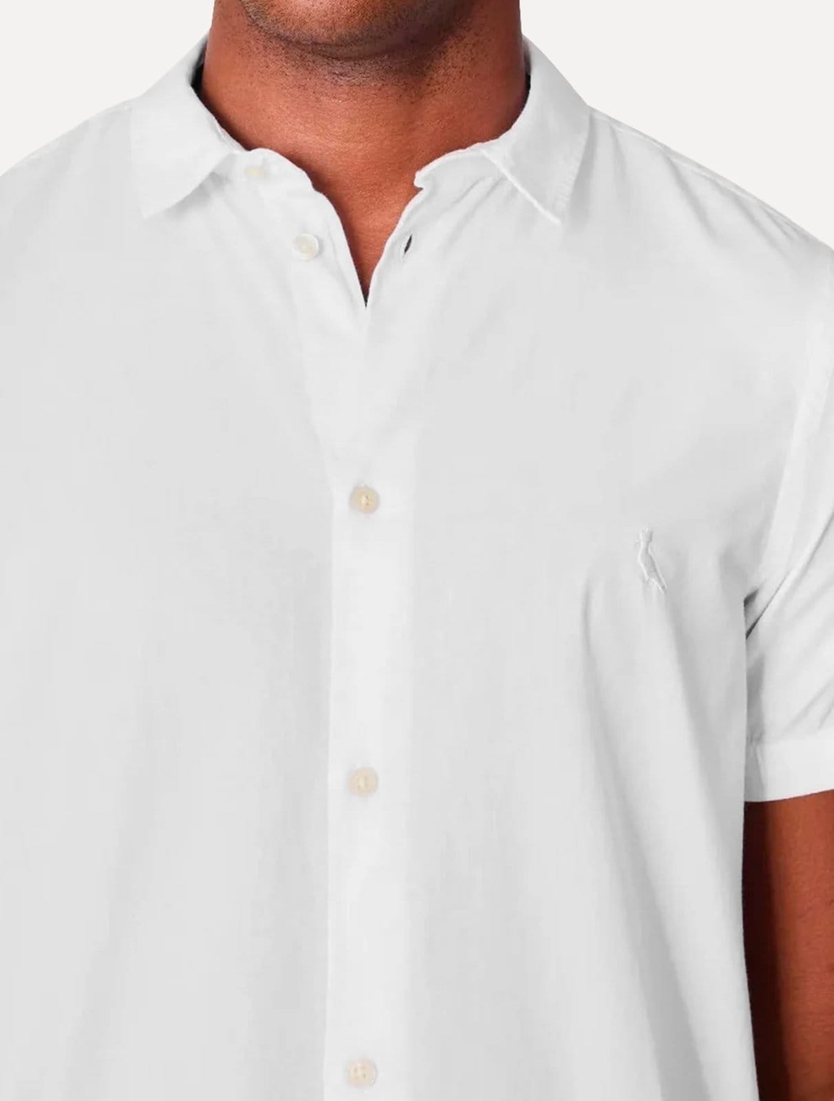 Vista 2 Camisa Reserva Masculina Manga Curta Nova Paraty Branca Reserva branco