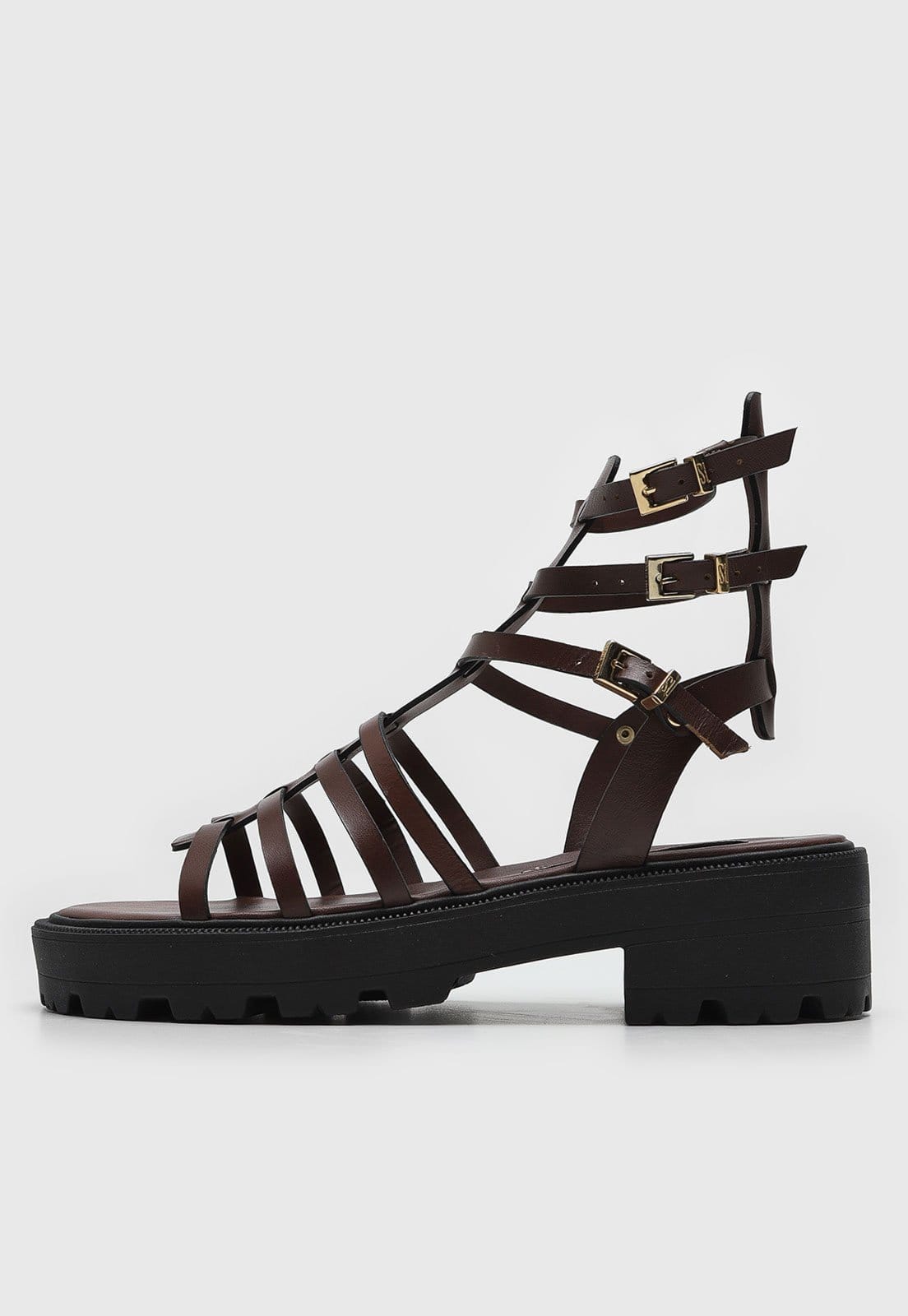 Sandália Gladiadora Santa Lolla Tratorada Marrom