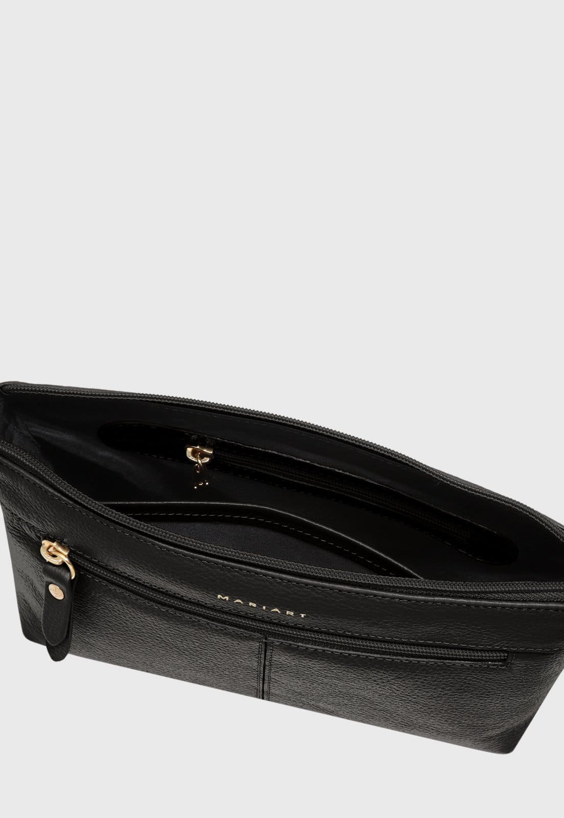 Vista 2 Bolsa Transversal Couro Mariart Cipozinho Preta Mariart preto