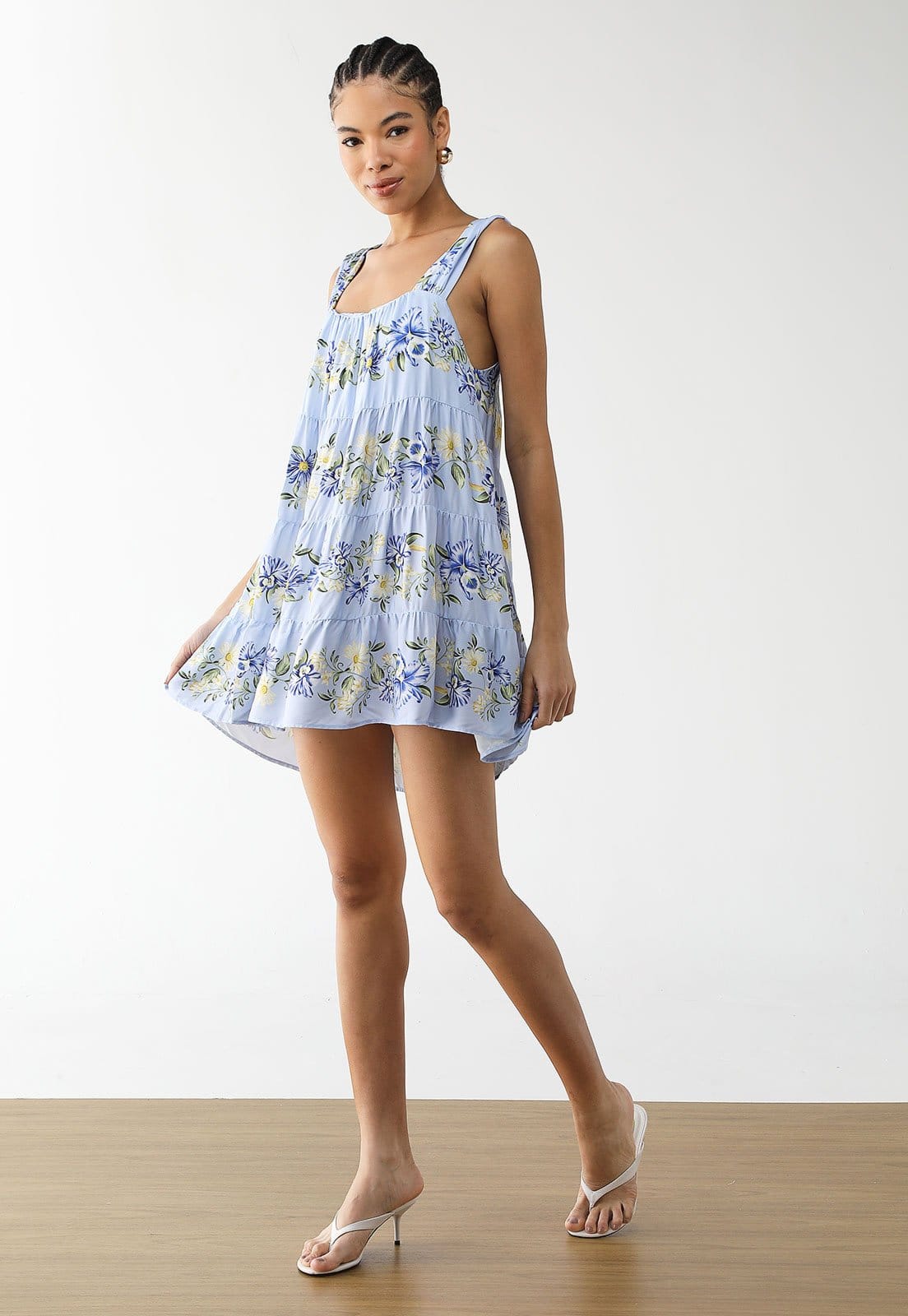 Vista 2 Vestido Feminino FARM Floral Claro FARM azul