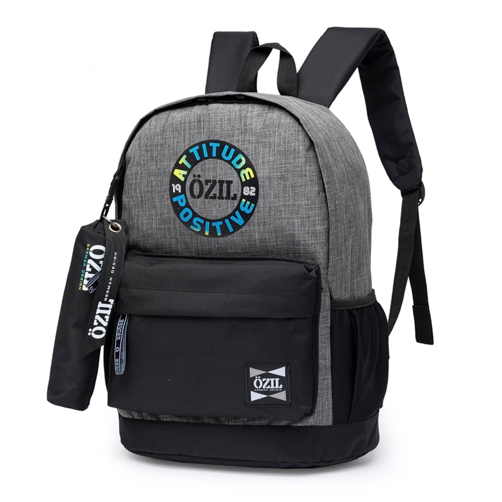 Vista 2 Kit Mochila Estojo Ozil Reforçado Faculdade Trabalho Casual Ozil preto