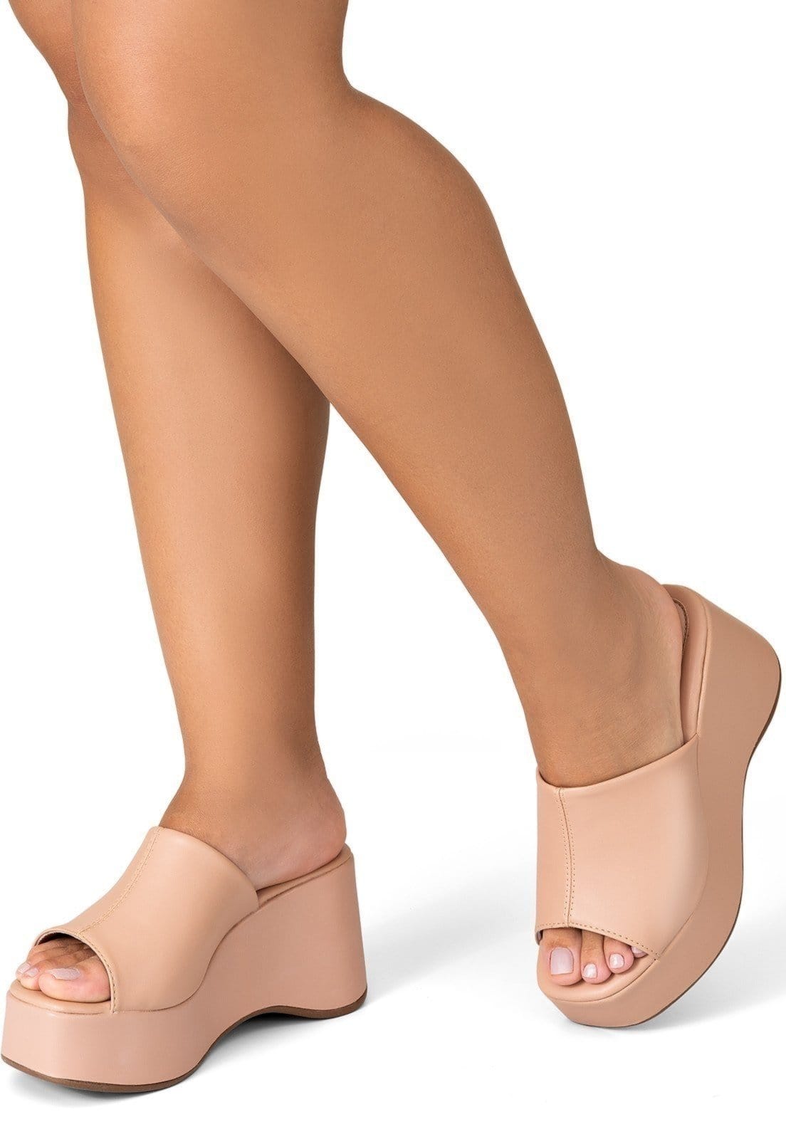 Sandália Feminina Lumiss Plataforma Tamanco Anabela Meia Pata - 2