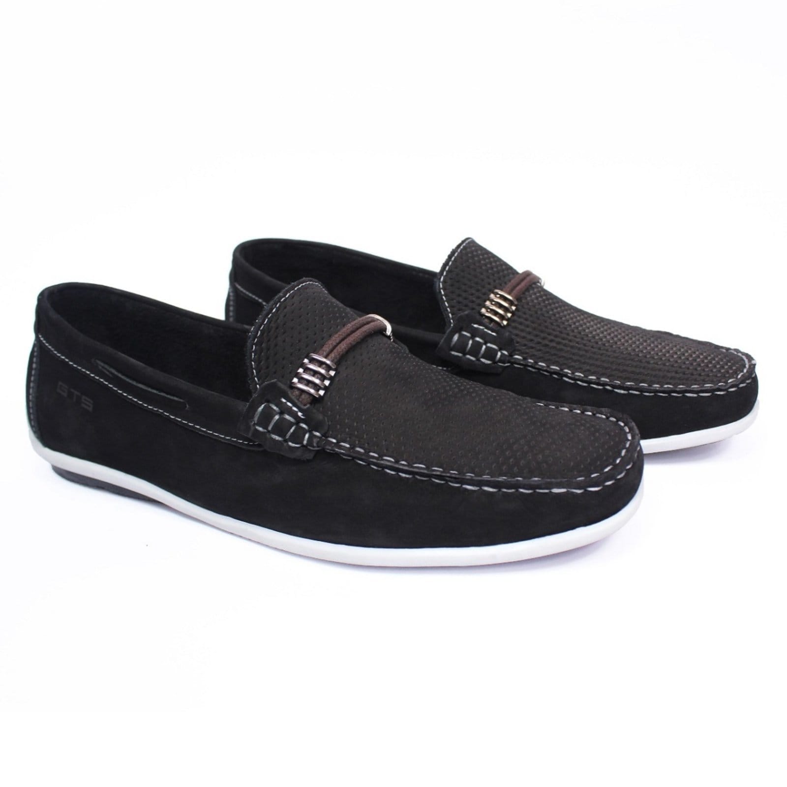 Mocassim Couro Masculino Estilo Gravata Reforçado Solado Borracha Casual