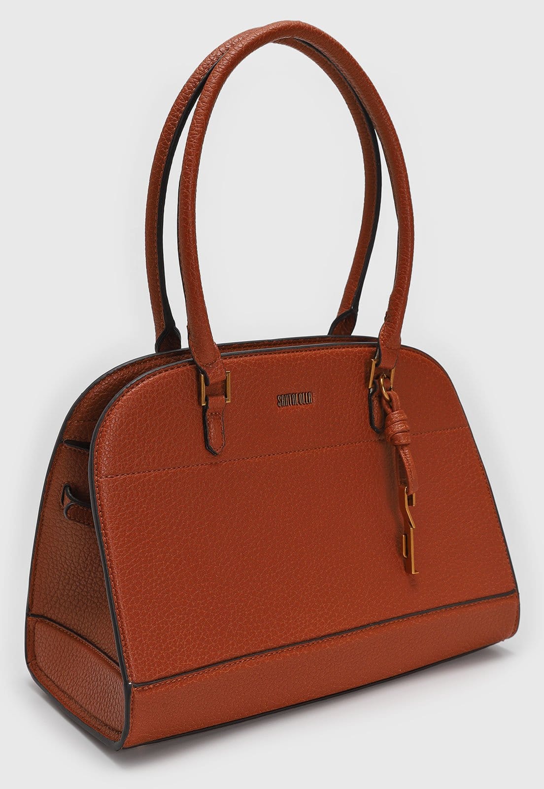 Vista 2 Bolsa Feminina Santa Lolla Alça Dupla Granulada Santa Lolla marrom