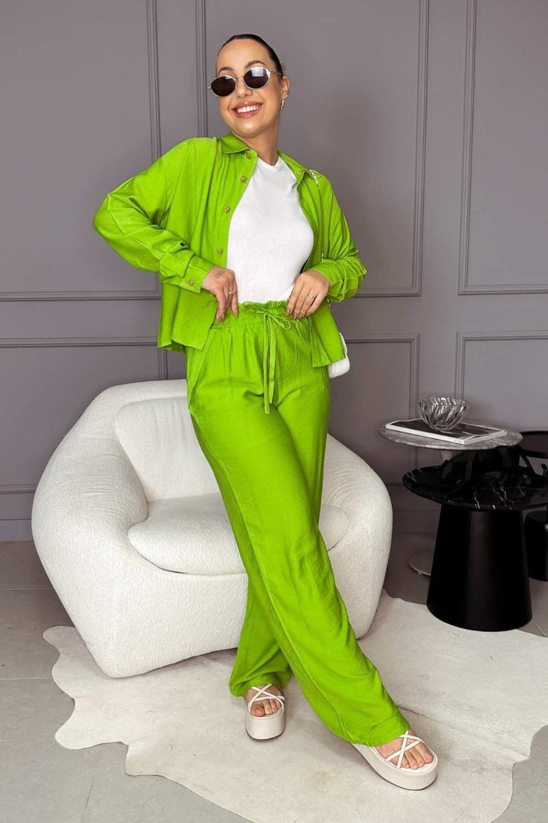 Calça Vanibele Wide Limão