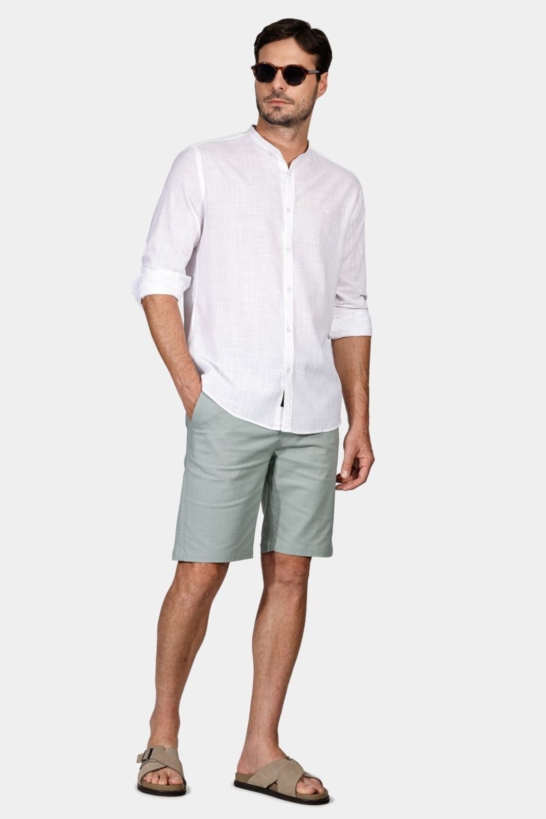 Vista 2 Camisa Aramis Slim Slub Gola Padre Out Aramis branco