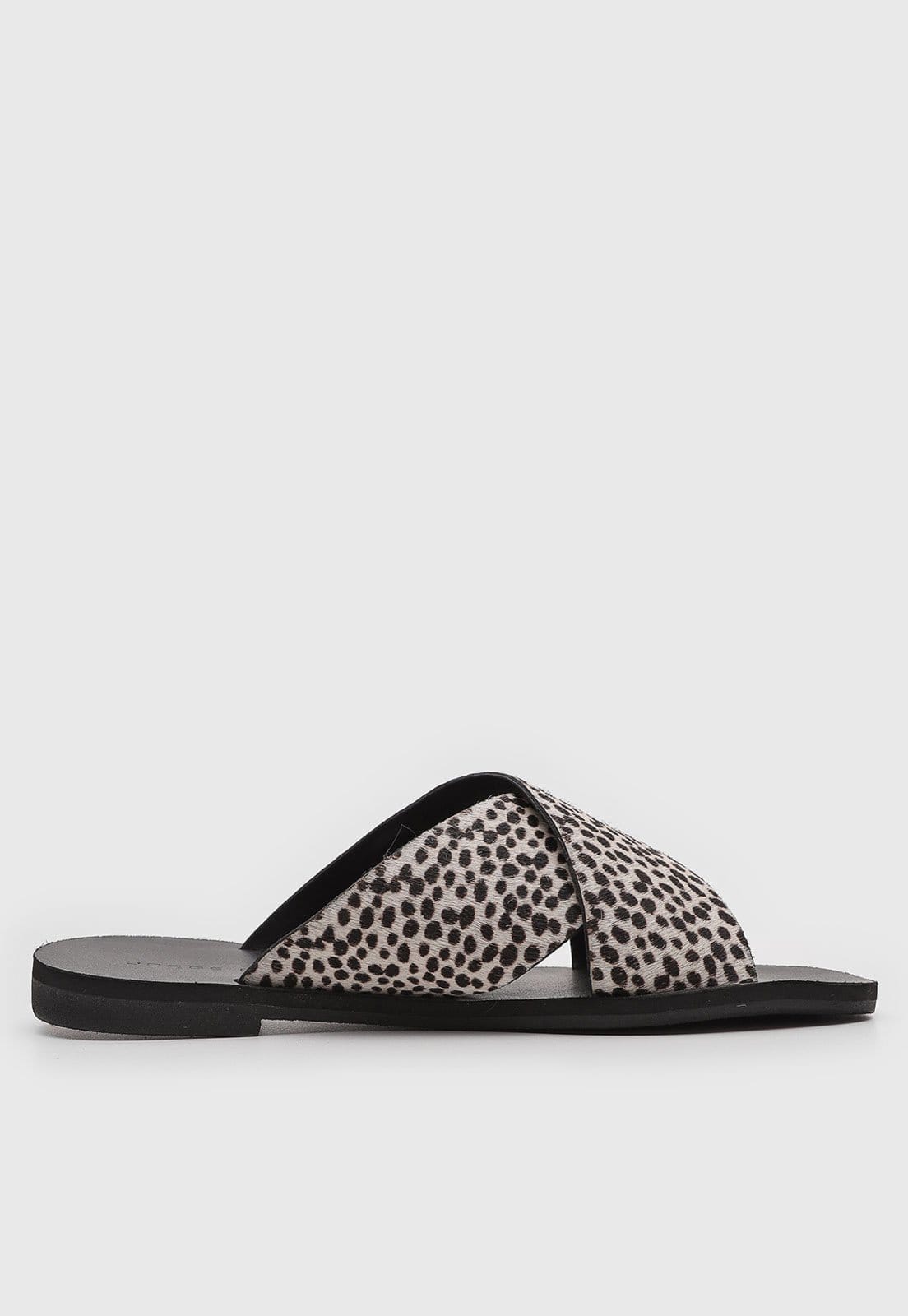 Vista 2 Slide Feminino Jorge Bischoff Animal Print Preta Jorge Bischoff preto