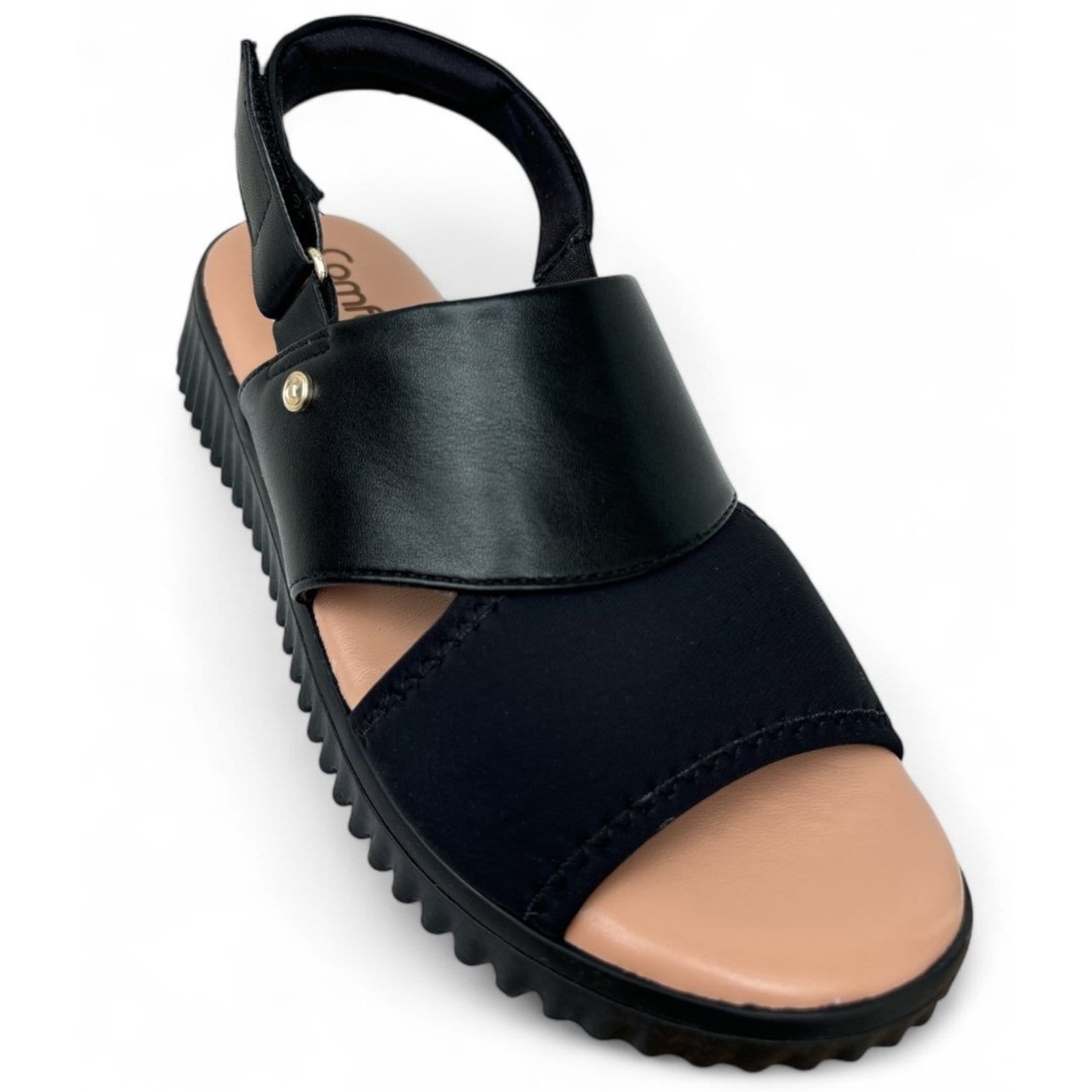 Vista 2 Sandália Feminina Total Care Preta Comfortflex 2449401-2 Comfortflex preto