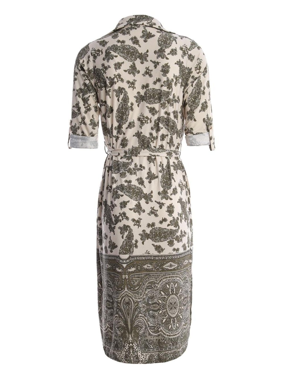 Vista 2 Vestido Manga 3/4 Midi Autentique Feminino AREIA Autentique amarelo