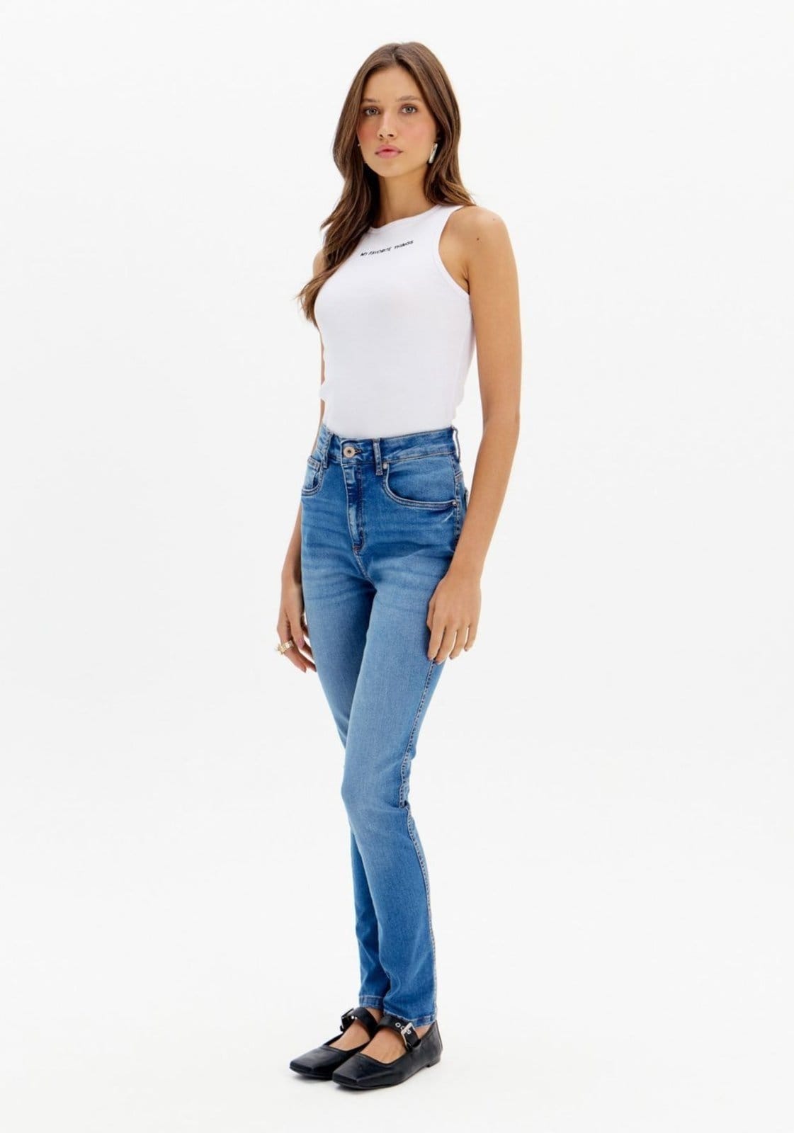 Calça Jeans Skinny Cintura Super Alta