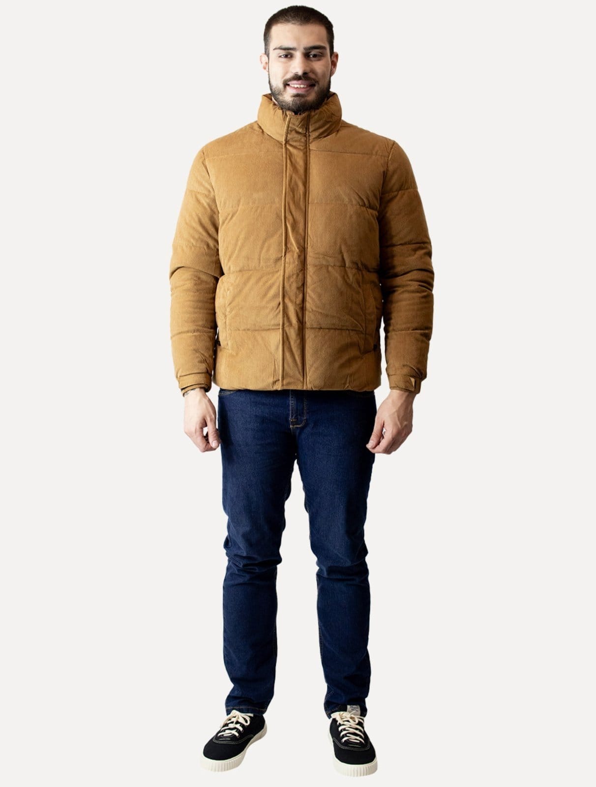 Vista 2 Jaqueta Dixen Masculina Puffer Veludo Cotelê Claro Aeropostale marrom