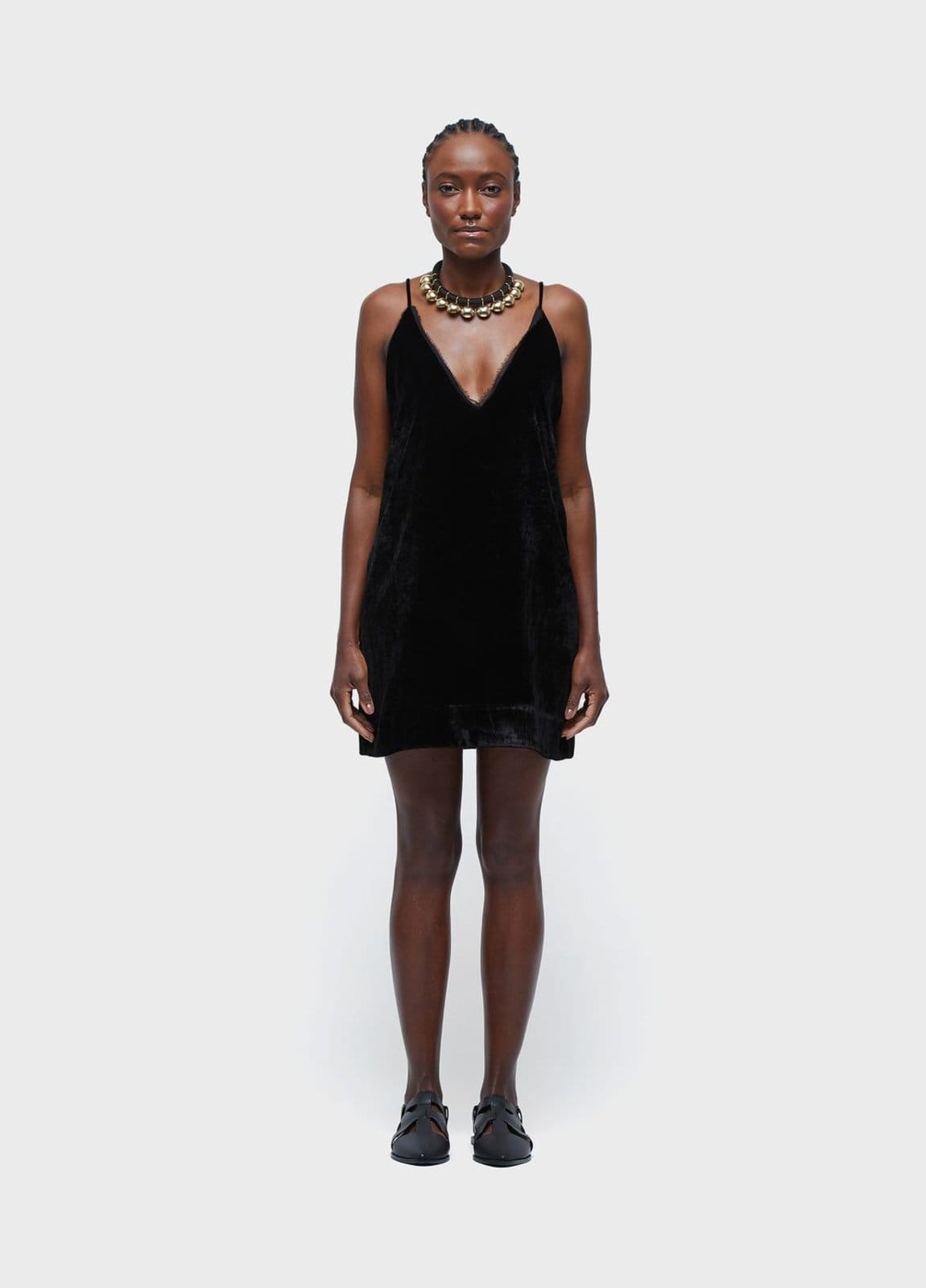 Vestido alças curto velvet