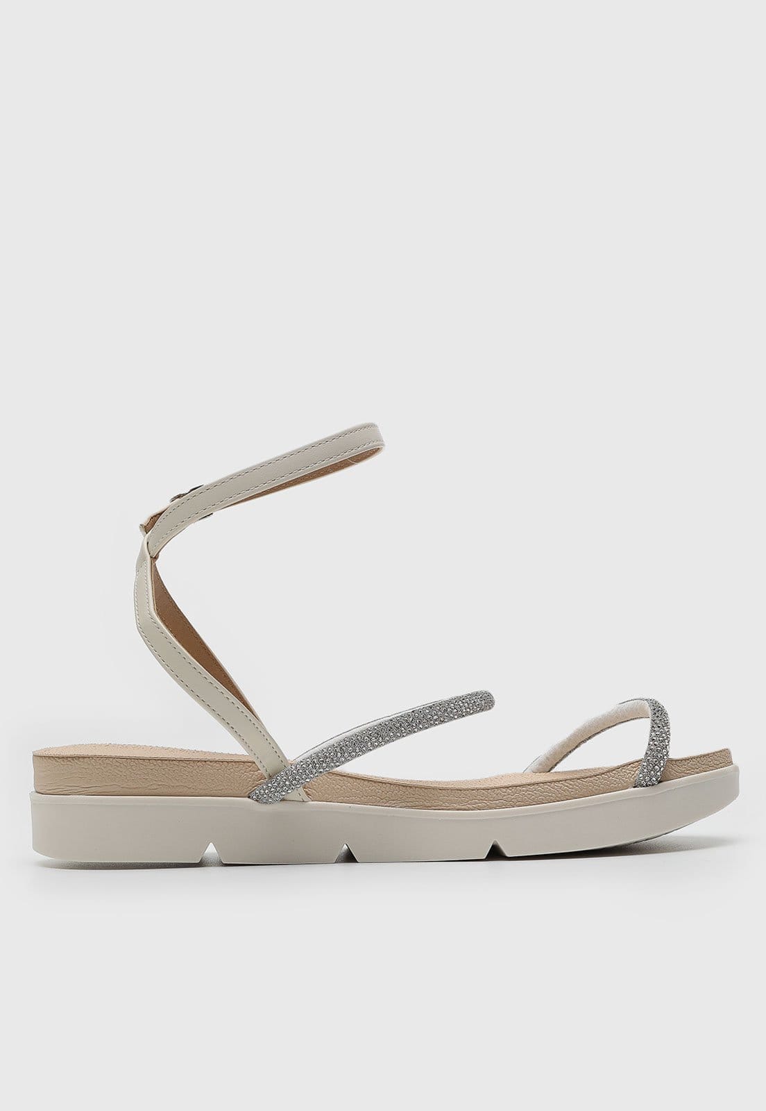 Vista 2 Sandália Baixa Feminina Beira Rio Tiras Finas Off-White BEIRA RIO off-white white