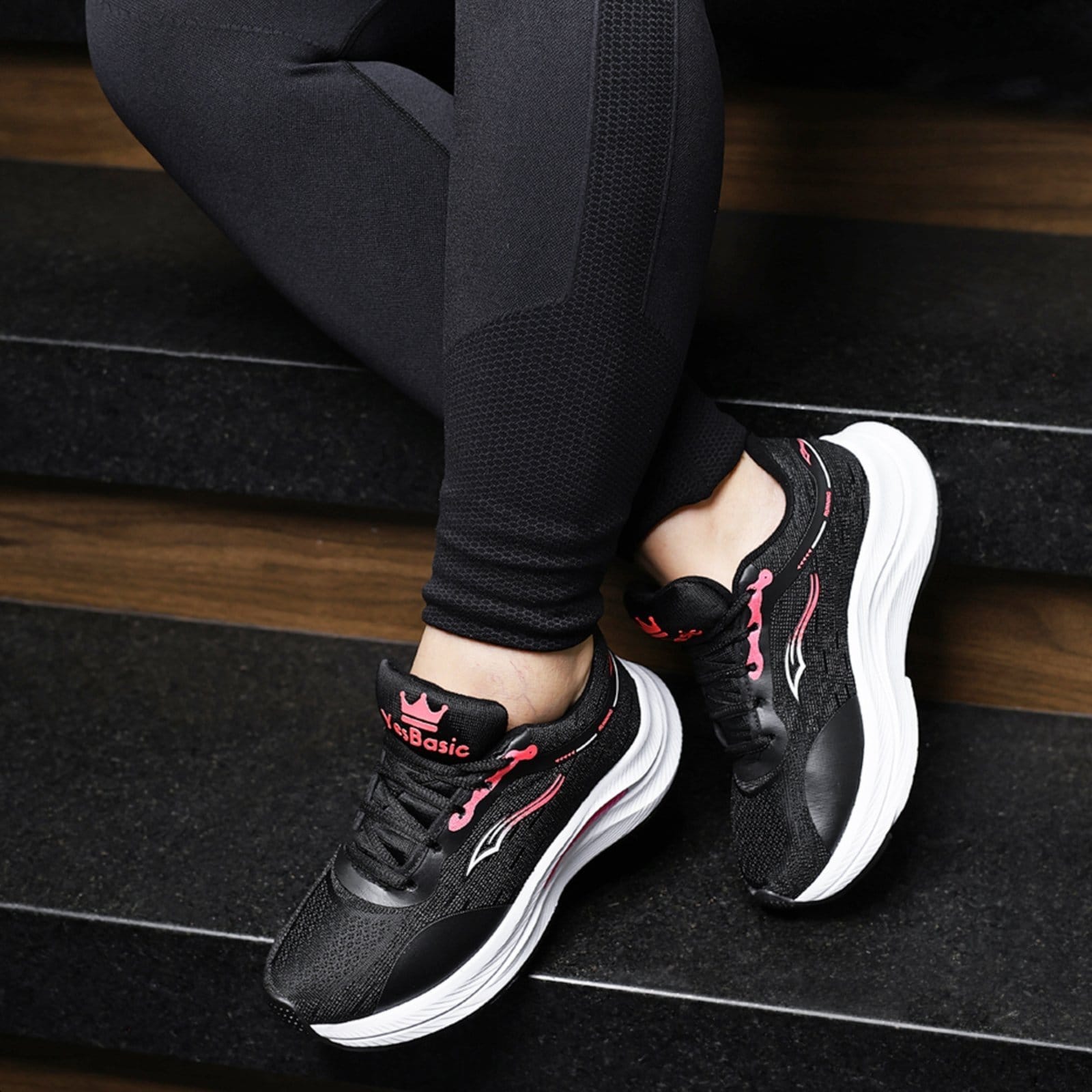 Vista 2 Tênis Esportivo Bia Ramos Caminhada Academia Feminino Confortavel + Relógio Bia Ramos preto