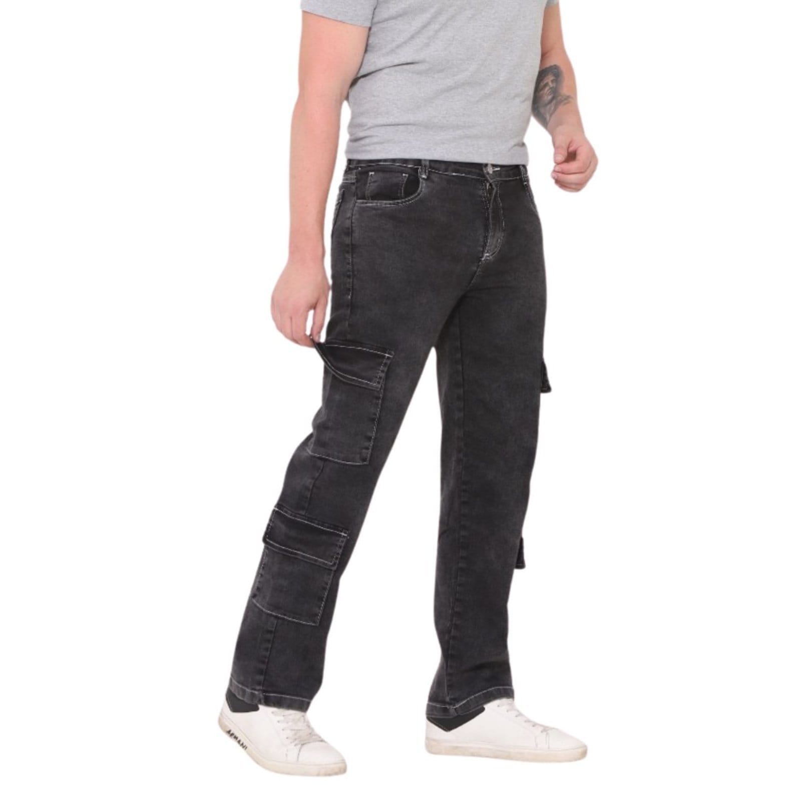 Calça Cargo 4 Bolsos Laterais Jeans Loka Masculina Linha Invertida