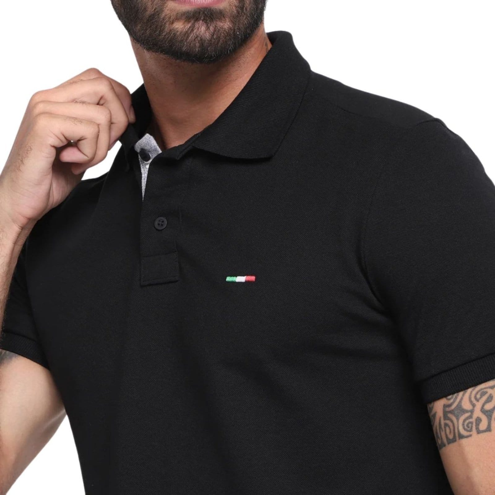 Kit 2 Polos Masculina Básicas Vih Triny Branco e Piquet no Estilo Tommy Bordado França - 2