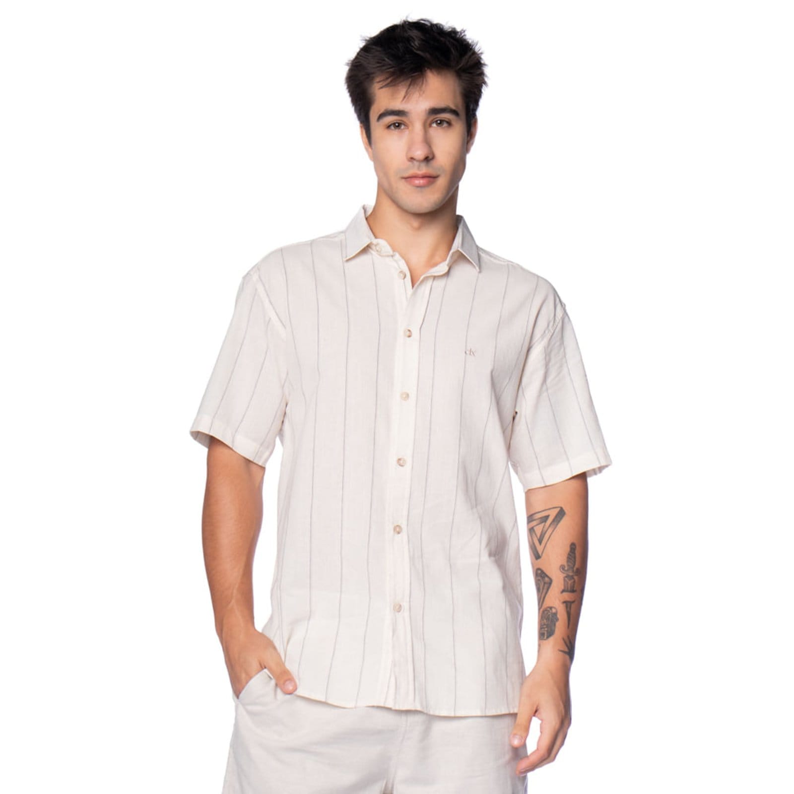 Camisa Masculina Dixie Regular Fit Linhas