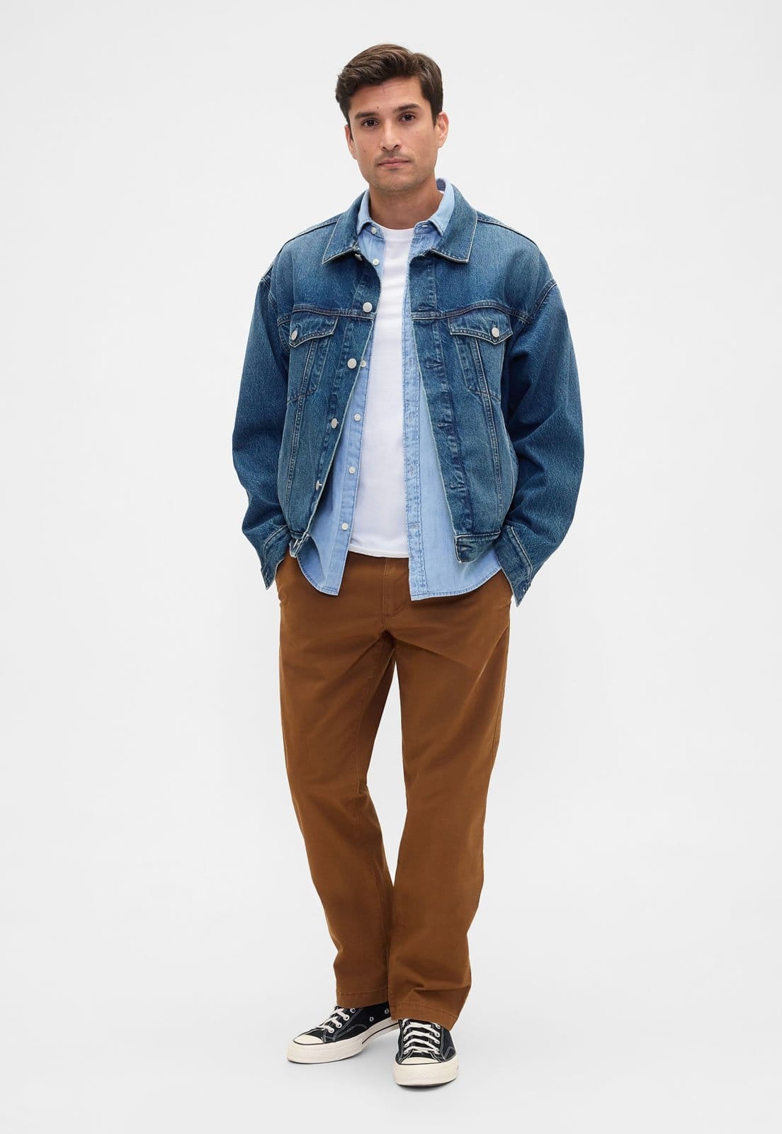 Vista 2 Calça Masculina GAP Reta Rich Ginger GAP caramelo