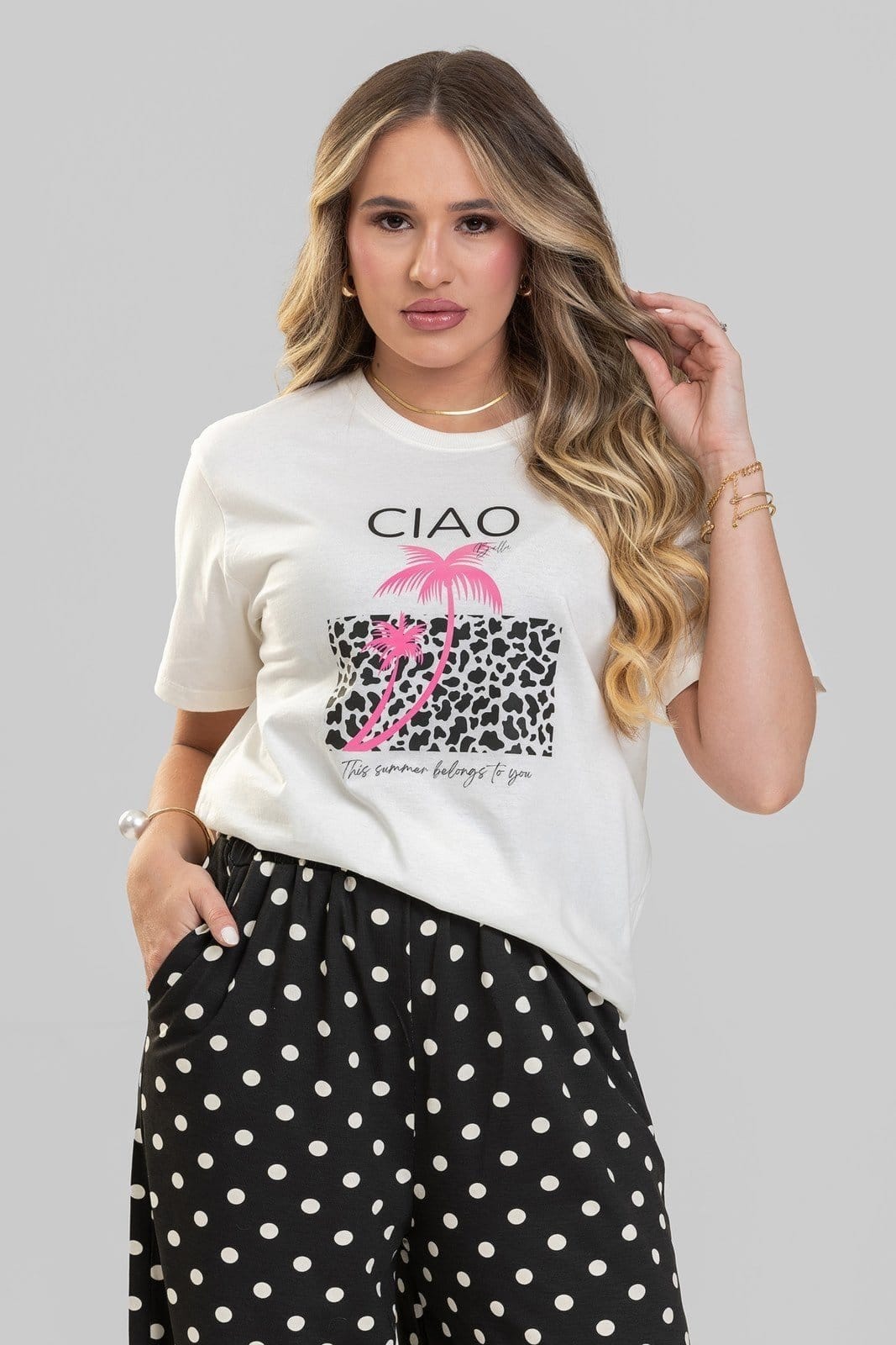 Camiseta Feminina Cianitas Off Estampa Cião