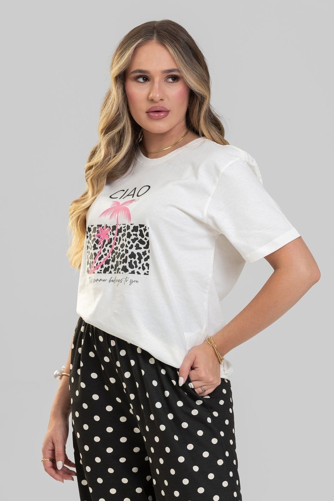 Camiseta Feminina Cianitas Off Estampa Cião - 2