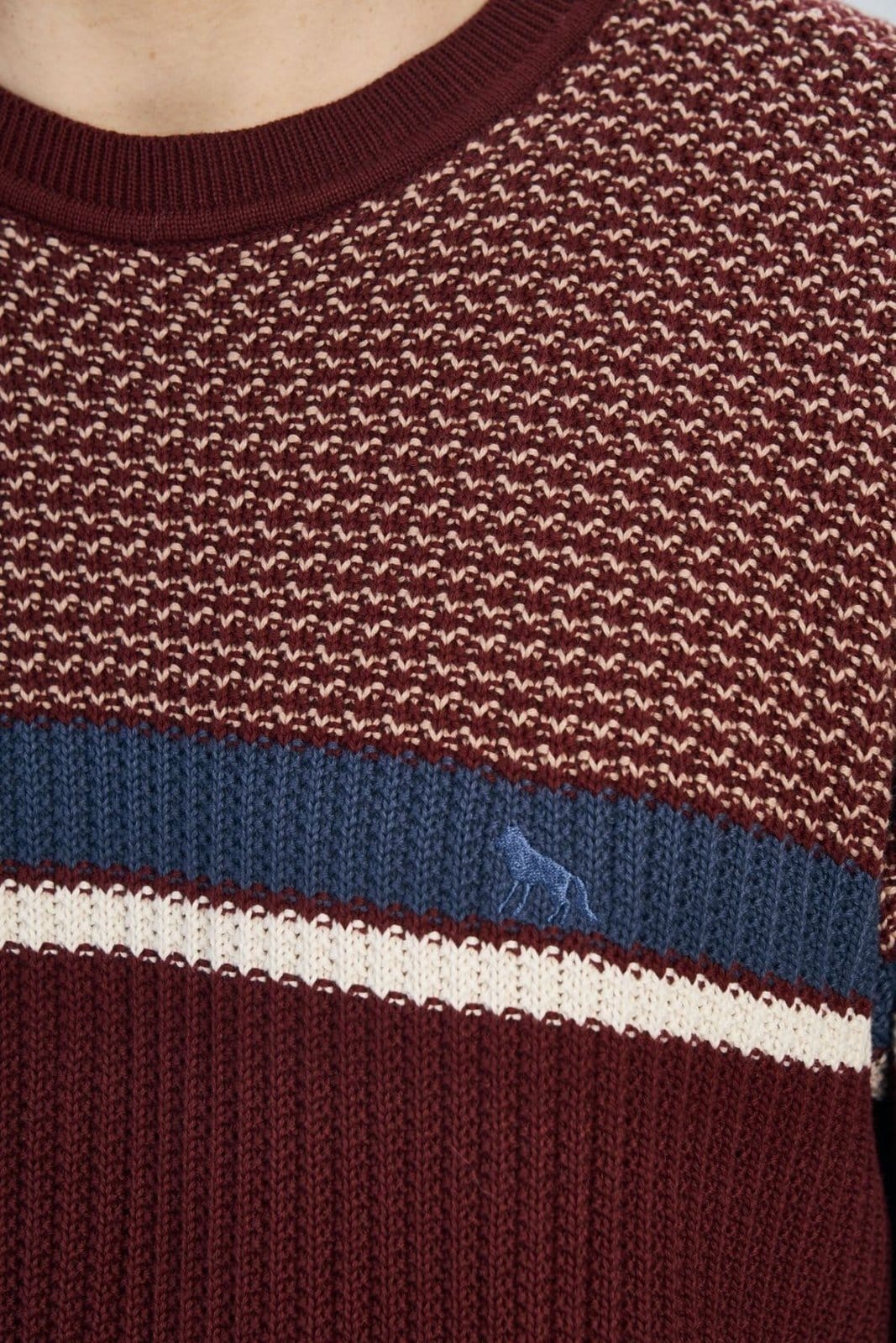 Vista 2 Suéter Tricot Texture Masculino Acostamento ACOSTAMENTO MASCULINO vinho