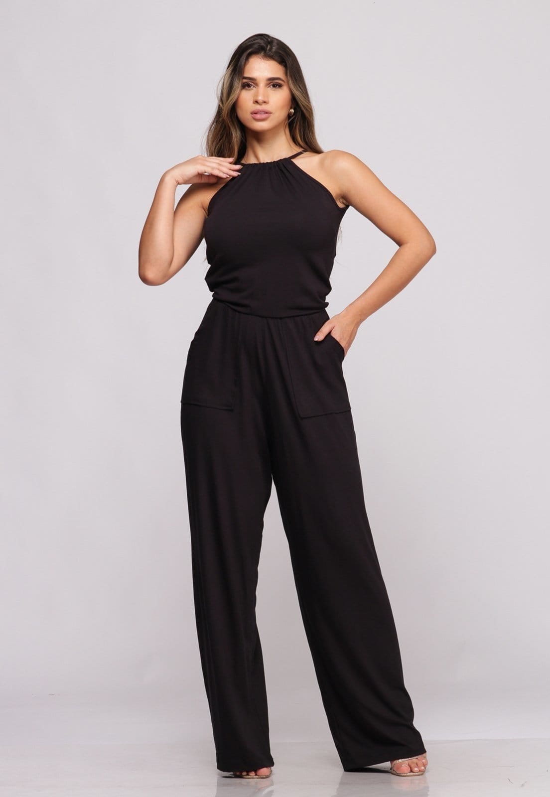 Macacão Pantalona Alças Finas B’Bonnie Larissa