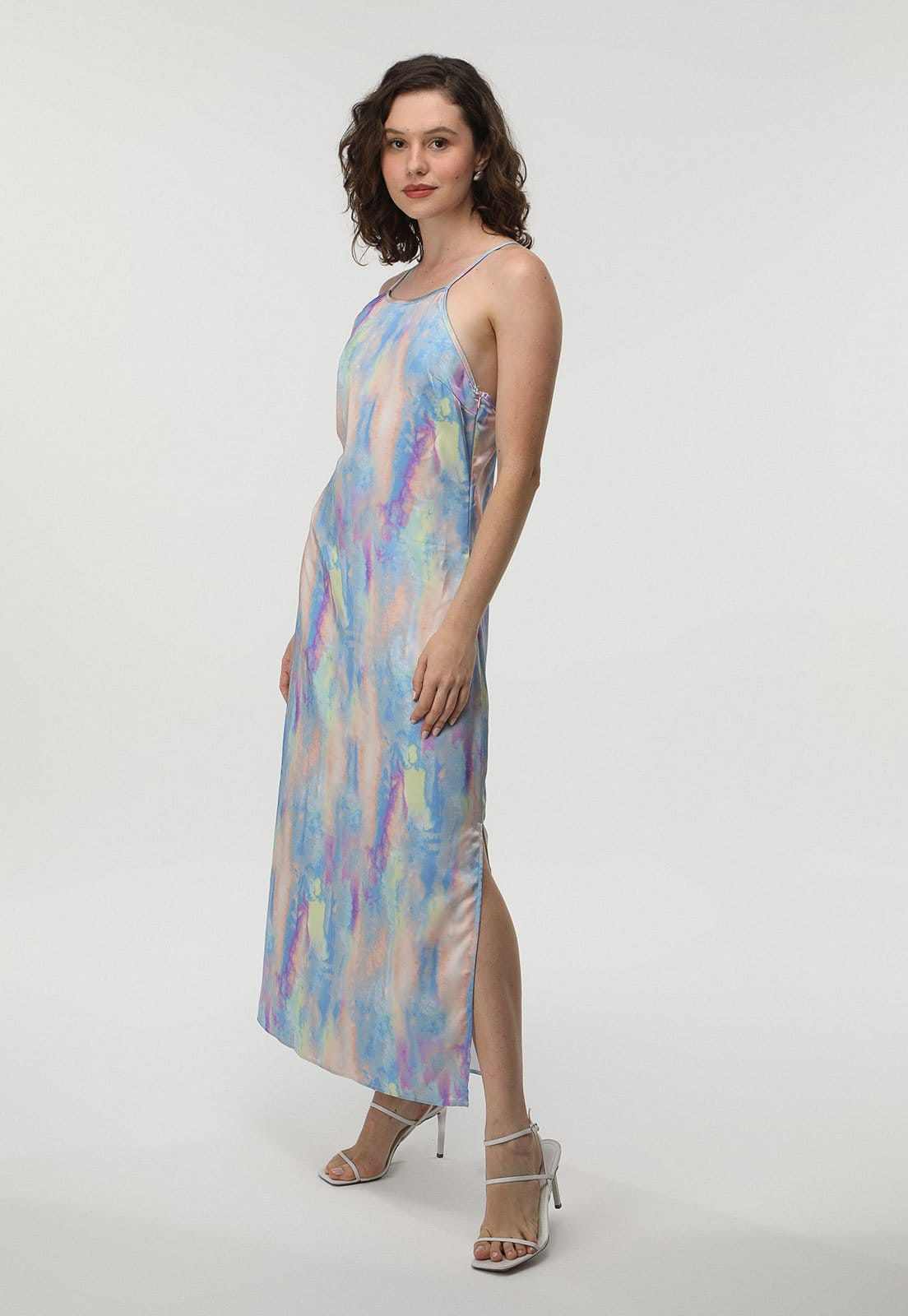 Vestido Cetim Only Midi Fenda