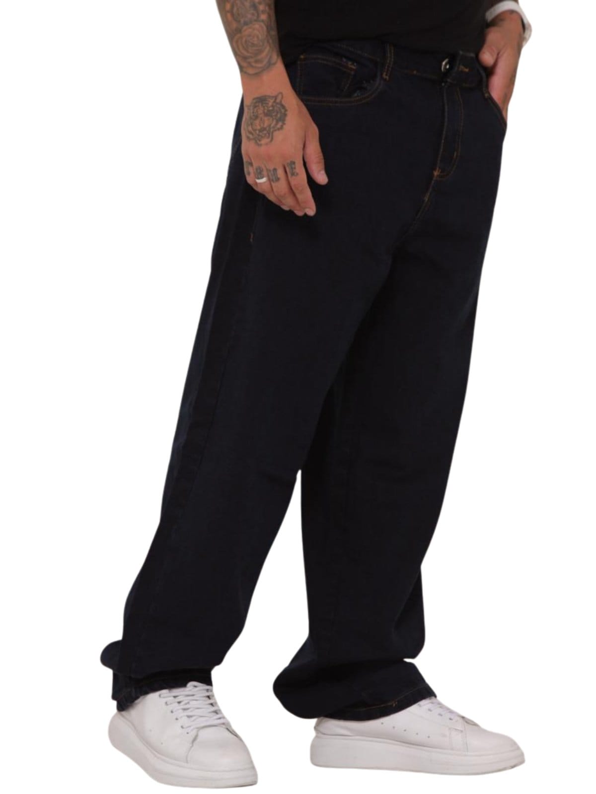 Vista 2 Calça Masculina Jeans Light Balão Larga Jeans Azulão JEANS LIGHT azul marinho