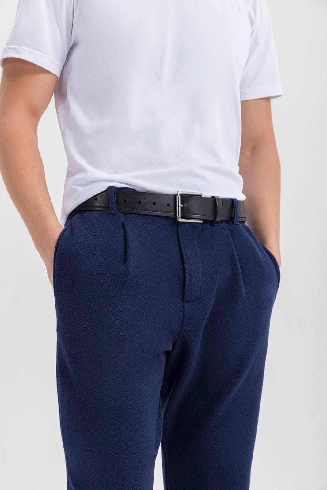 Vista 2 Calça masculina em piquet Essendi Essendi azul