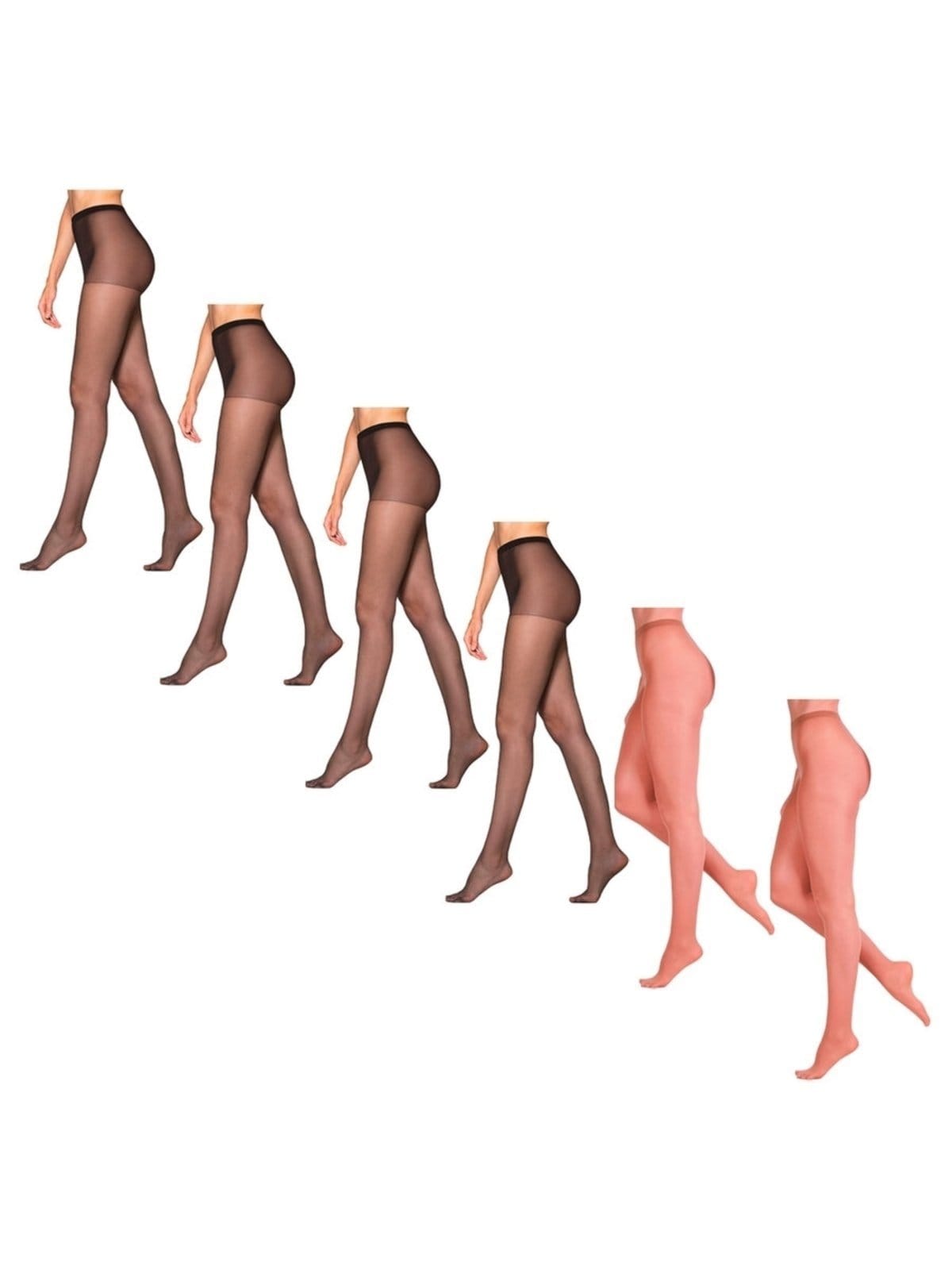 Kit com 6 Meias Calças Fio 20 Opaca Loba