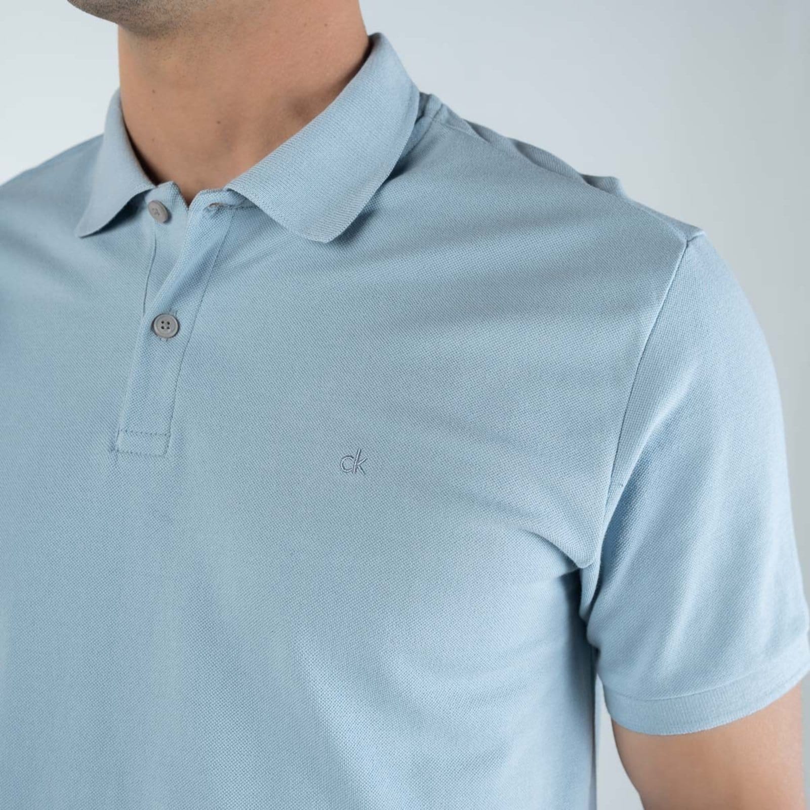 Vista 2 Camisa Polo Calvin Klein Premium Claro Calvin Klein azul