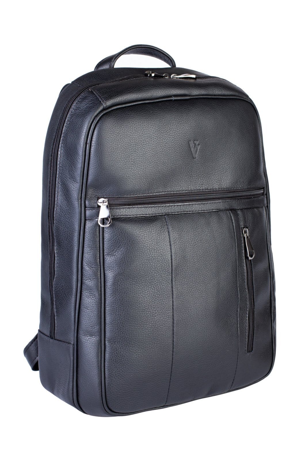 Vista 2 Mochila masculina em couro para notebook Murilo Vira Vento preto