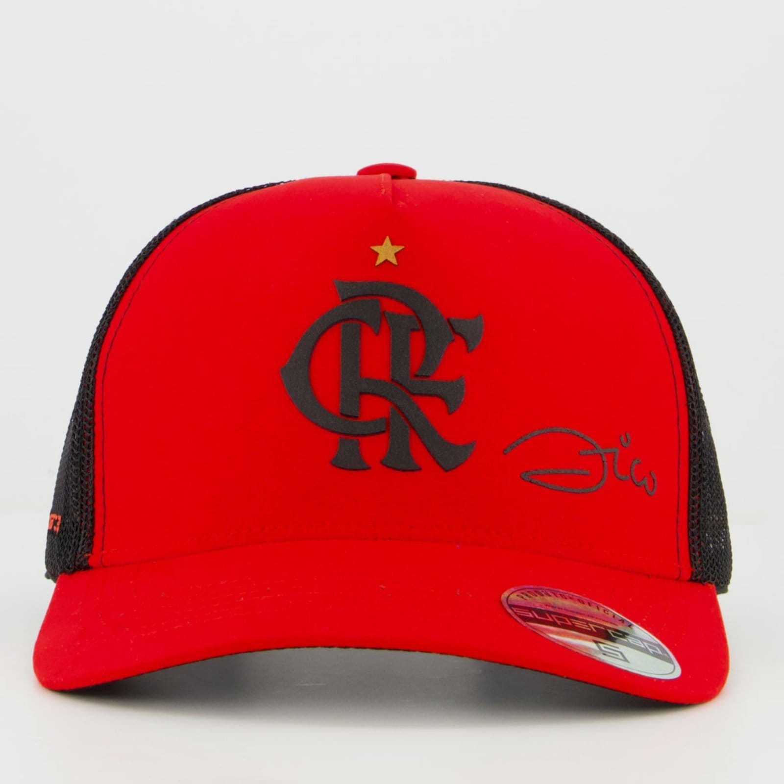 Vista 2 Infantil - Boné Flamengo Zico Vermelho e Supercap preto