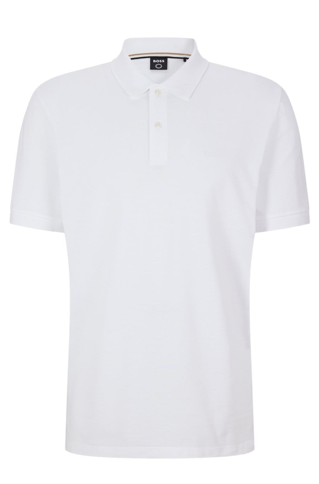 Vista principal Camisa Polo Em Algodão Orgânico Com Logo Bordado Boss branco