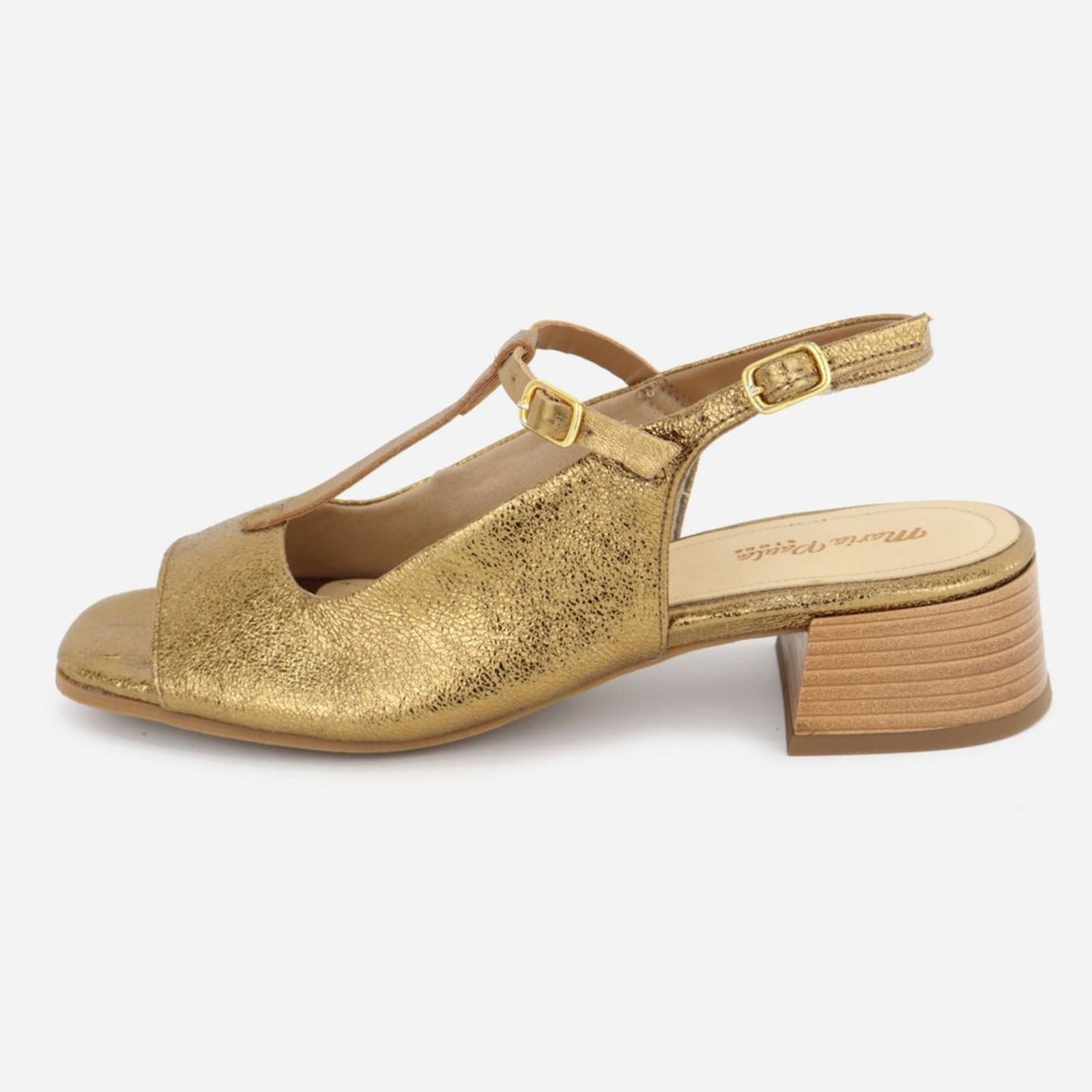 Sandália Fácil Calce Maria Paula Couro Baixo Salto Feminina