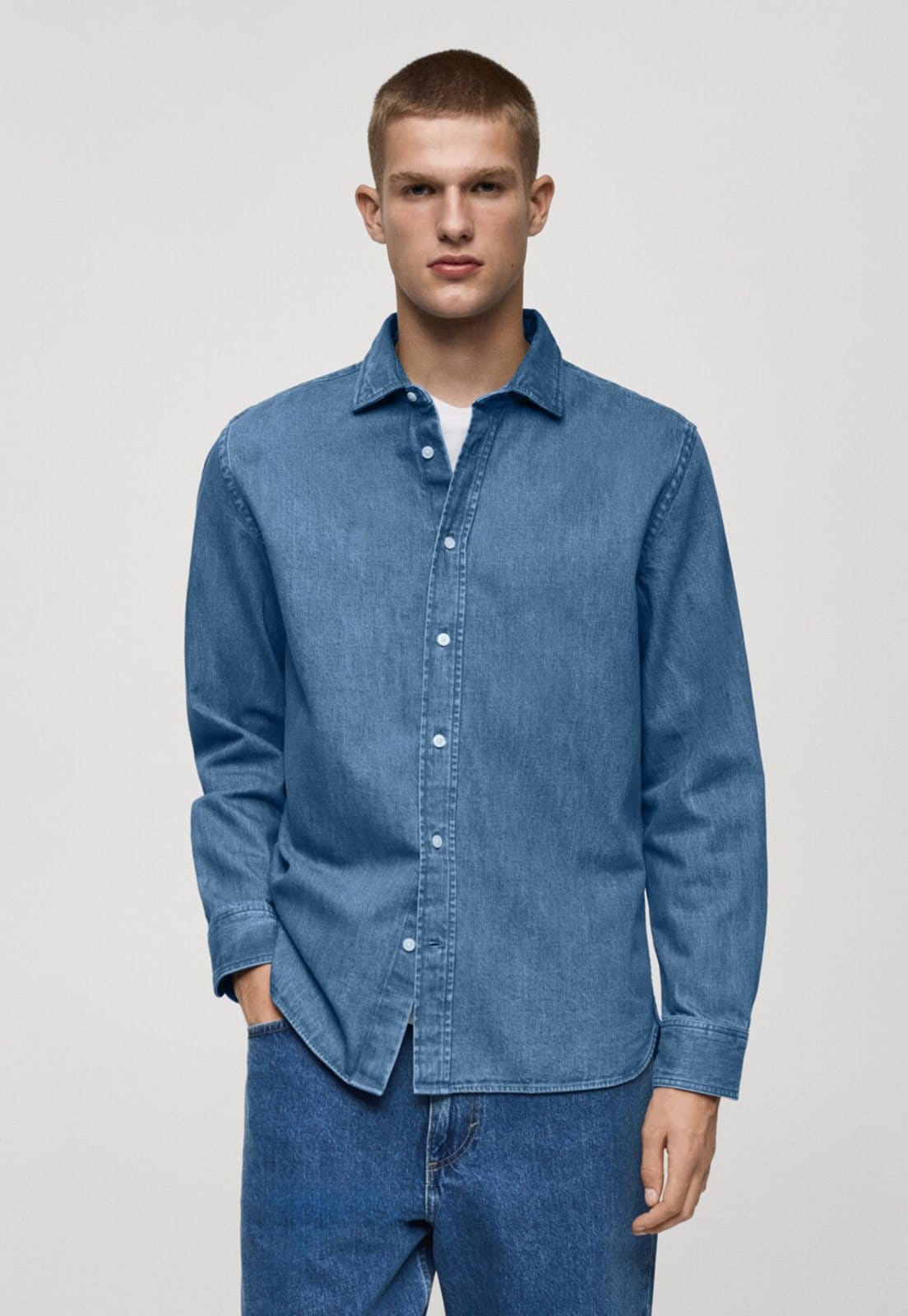 Infantil - Camisa Jeans Mango Reta Robin