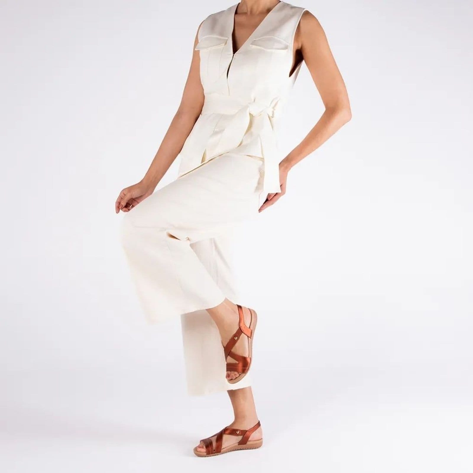 Vista 2 Sandália Rasteira Feminina Elástico Cobre Usaflex R1804 Usaflex rosa