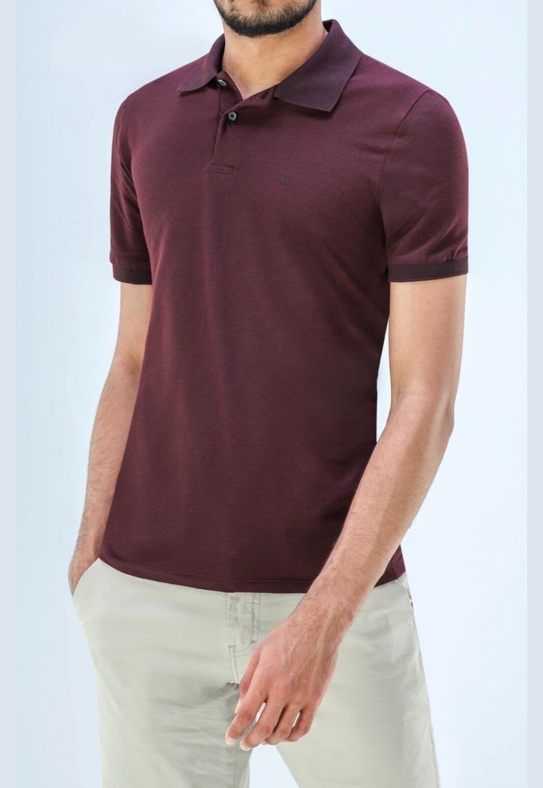 Camisa Polo Basica Casual Ogochi Slim Fit