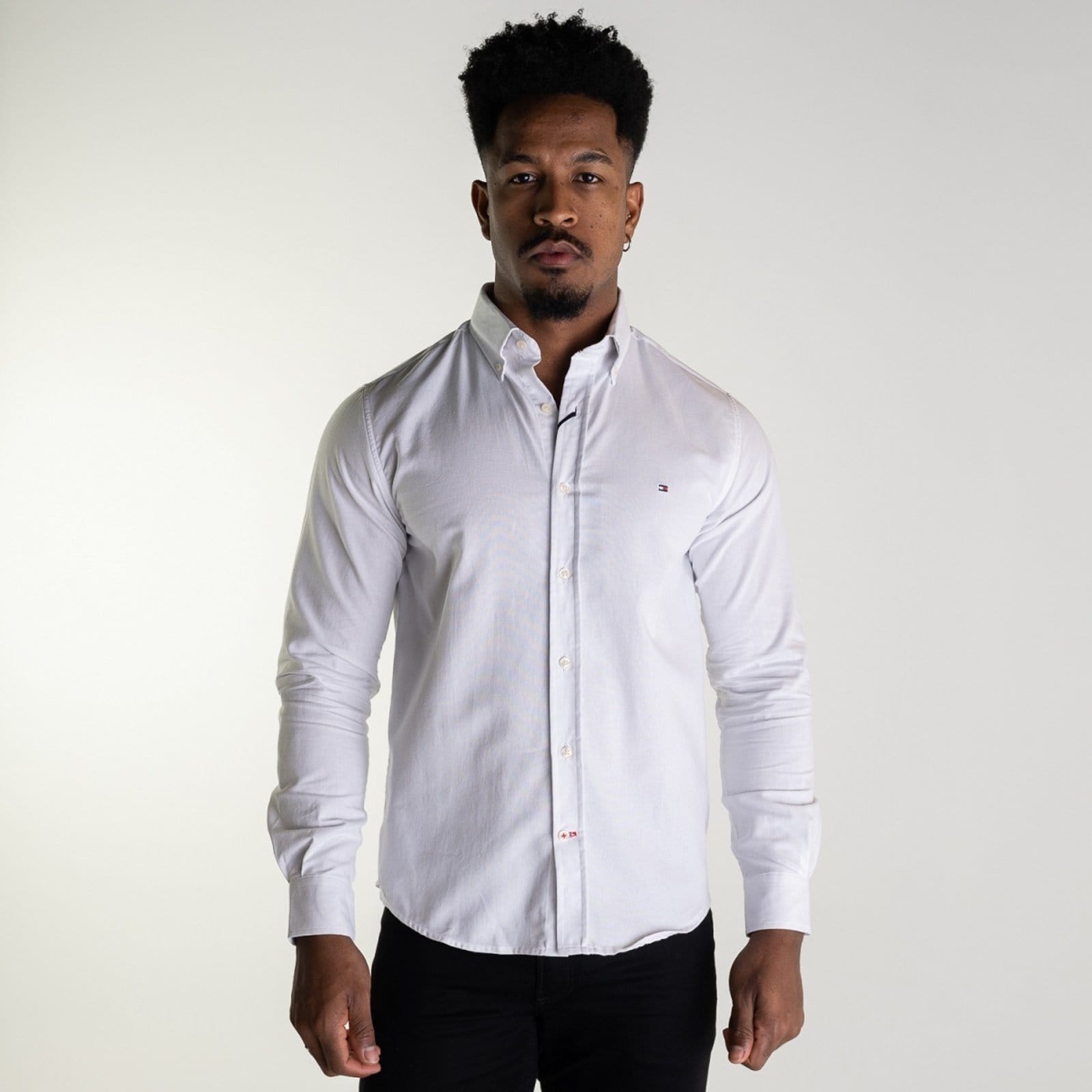 Camisa Tommy Hilfiger Oxford Regular Fit Branca