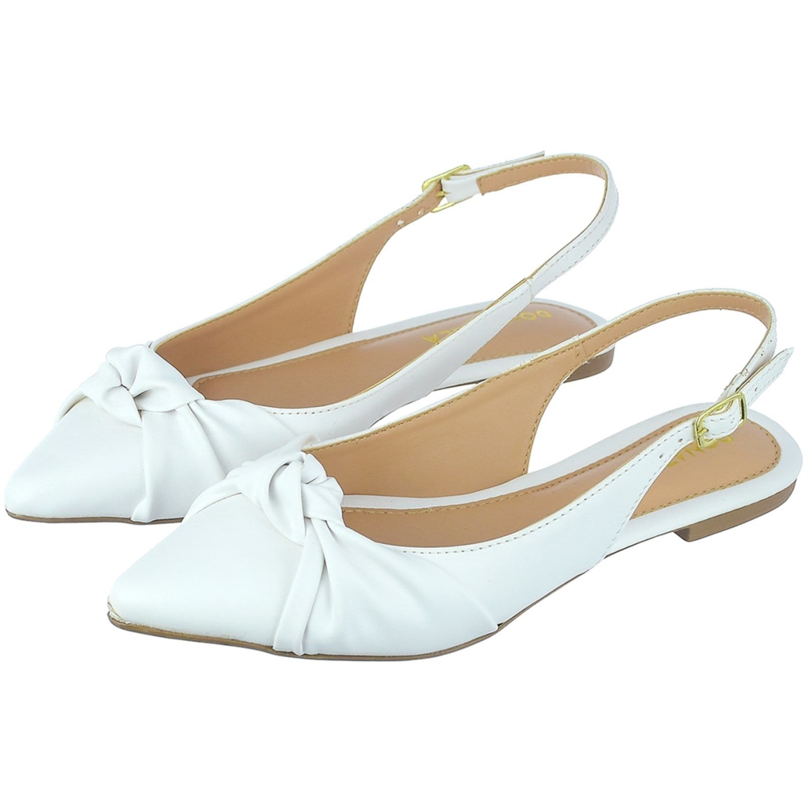 Mule Feminino Sapatilha Bico Fino Donatella Shoes Rasteira Slingback Nó