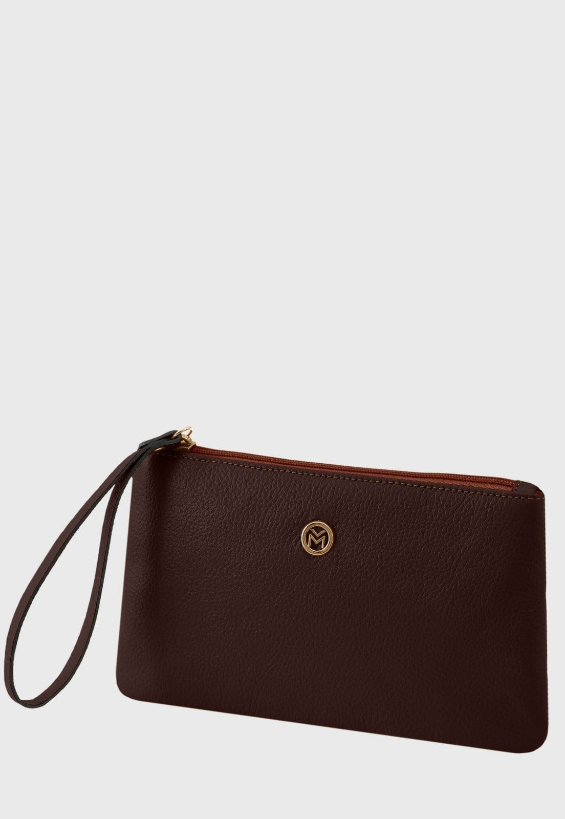 Bolsa Carteira Clutch Couro Mariart Cambará Chocolate