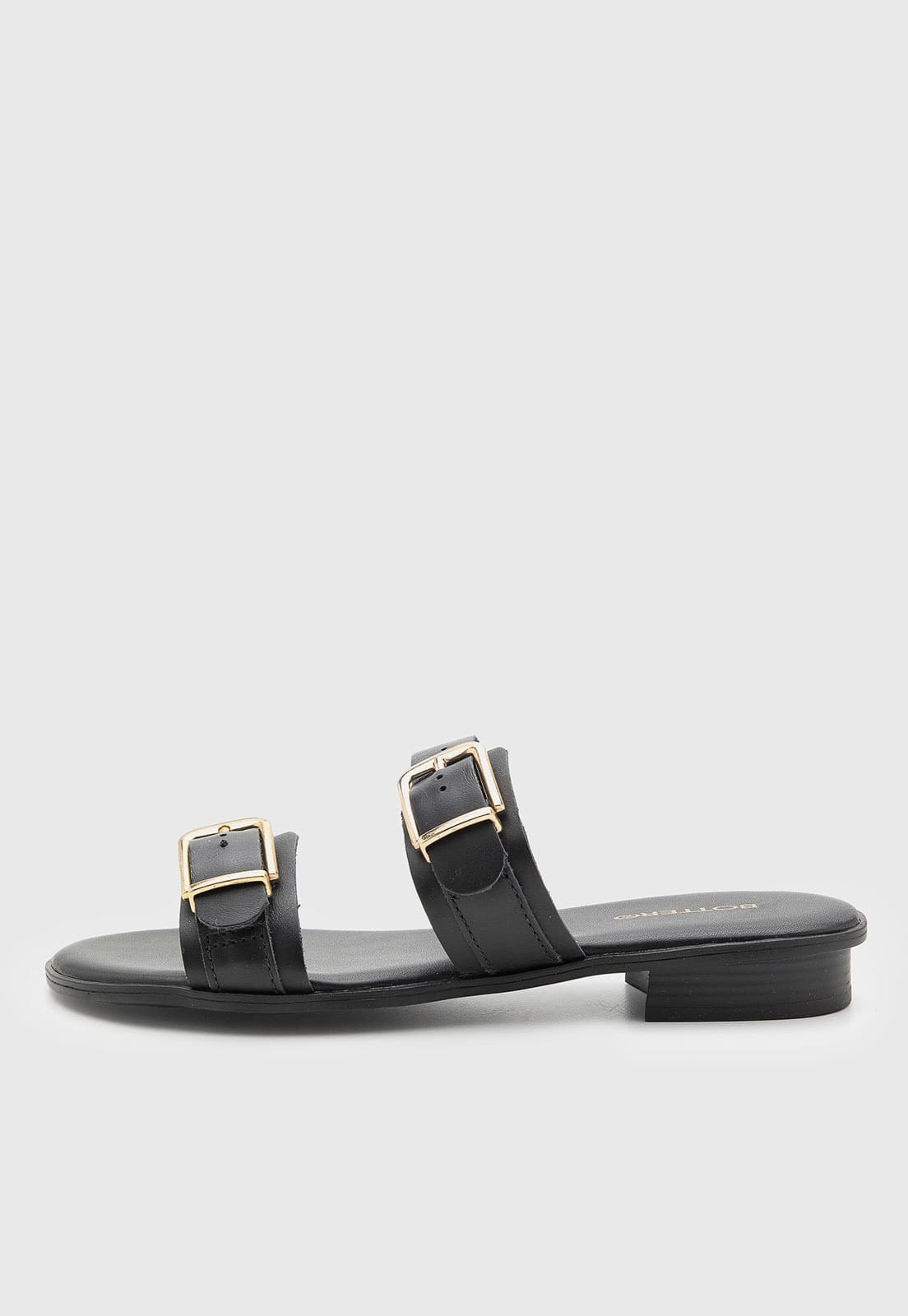 Rasteira Feminina Bottero Fivelas Preta