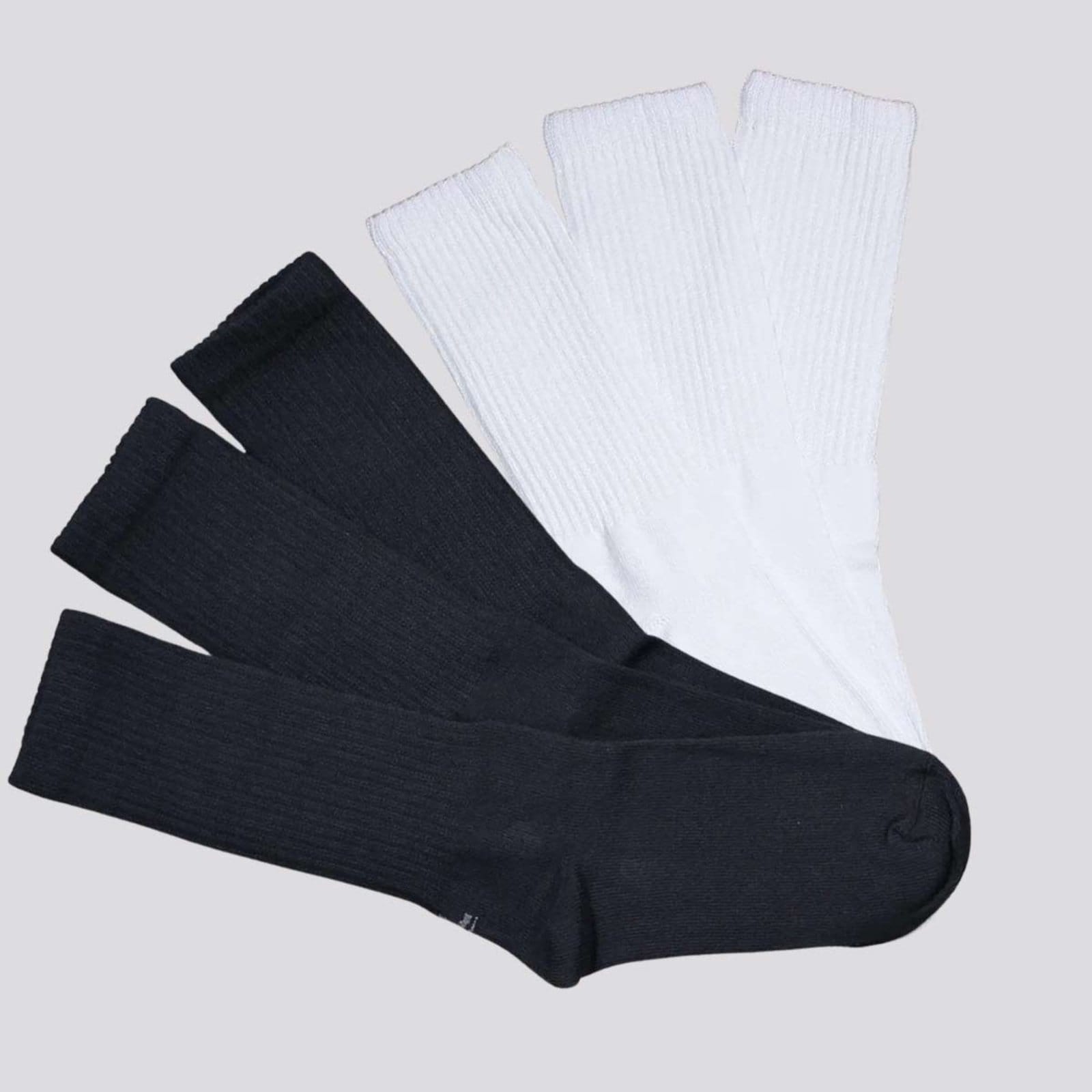Kit Meia Lupo Sport Walk Cano Longo 6 Pares Preta e Branca - 2