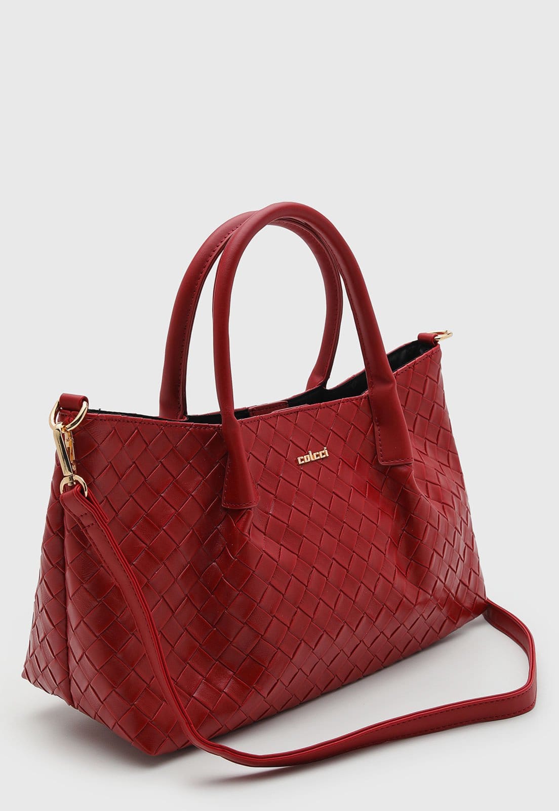 Vista 2 Bolsa Feminina Colcci Grande Texturizada Vermelha Colcci vermelho