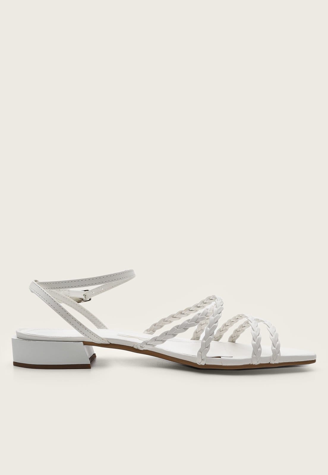 Vista 2 Rasteira Santa Lolla Trançada Branca Santa Lolla branco