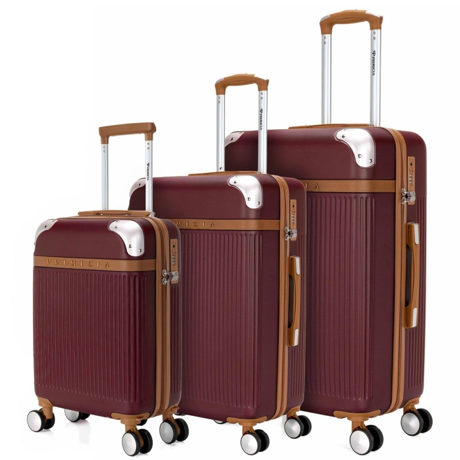 Vista principal Mala De Viagem Kit 3 P M G Espaçosa Moderna Primicia vinho