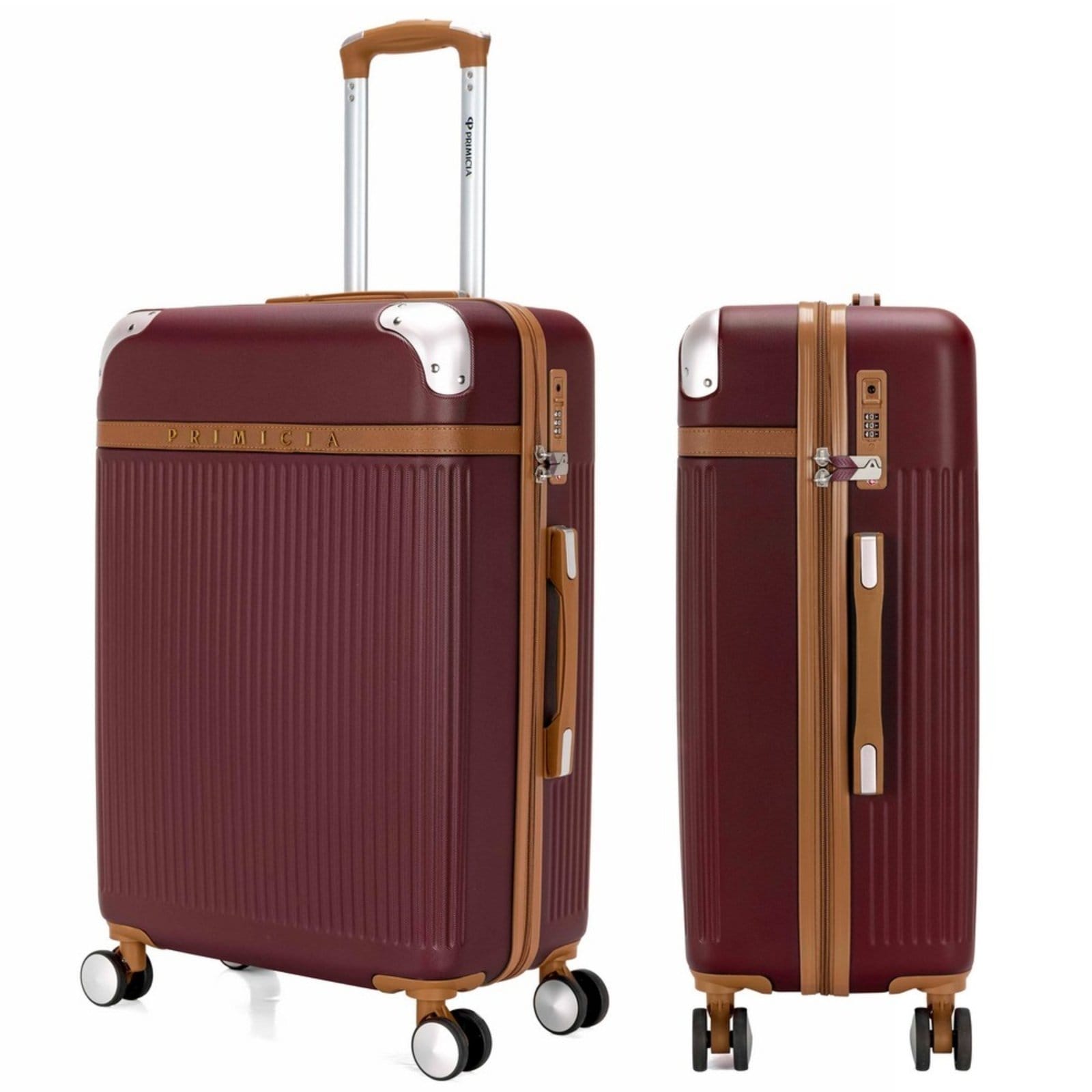 Vista 2 Mala De Viagem Kit 3 P M G Espaçosa Moderna Primicia vinho